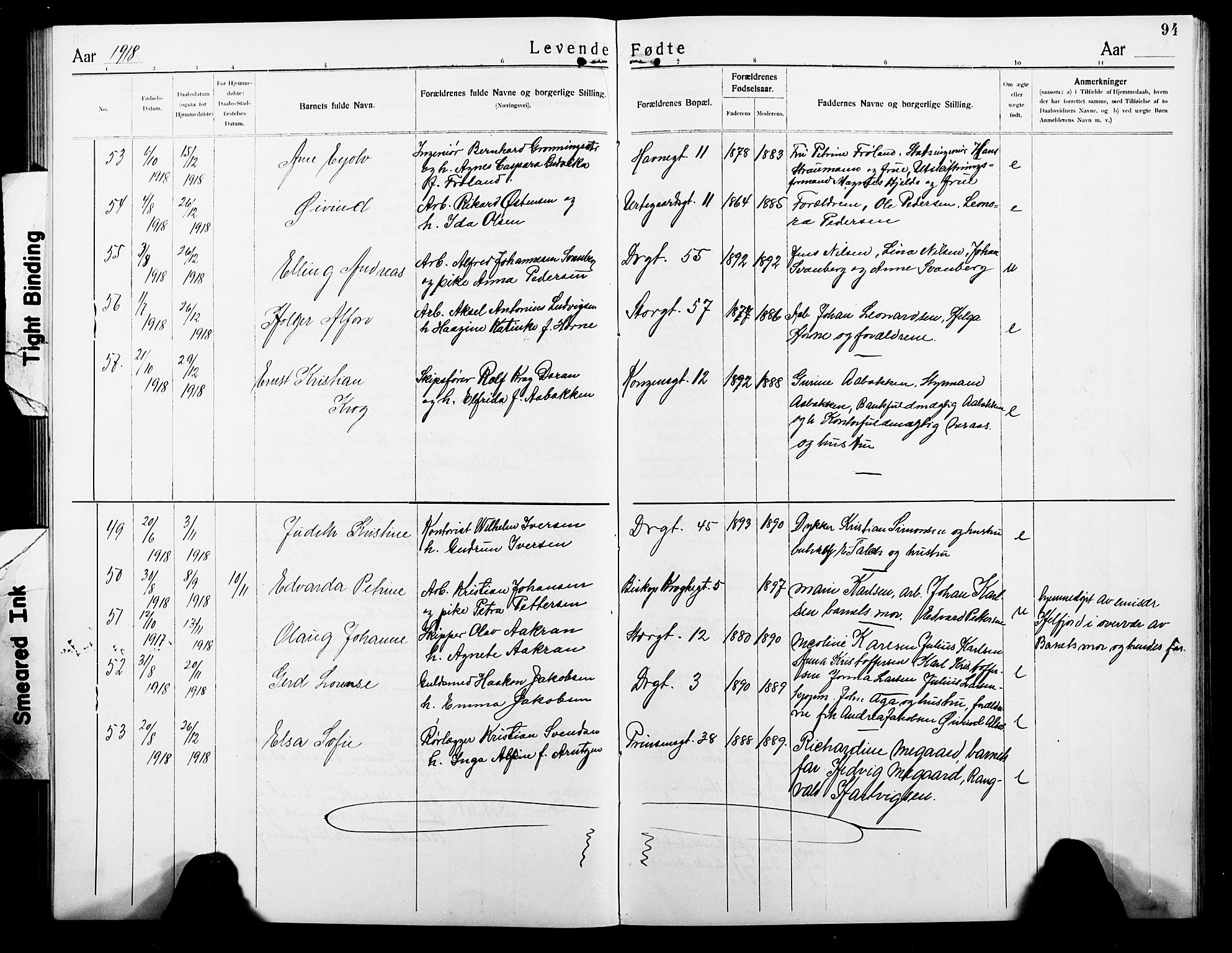 Ministerialprotokoller, klokkerbøker og fødselsregistre - Nordland, AV/SAT-A-1459/801/L0034: Klokkerbok nr. 801C09, 1910-1922, s. 94