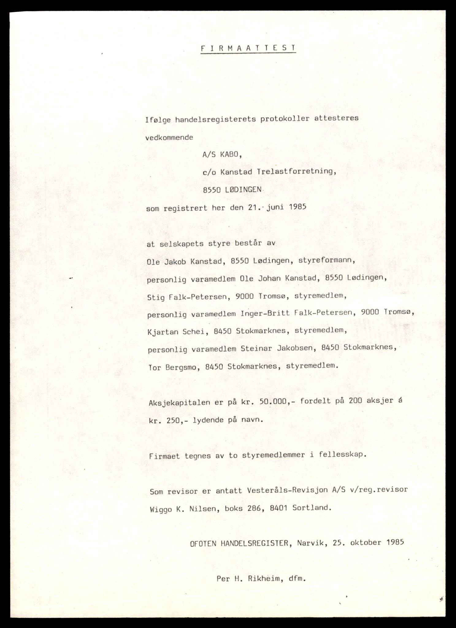 Steigen og Ofoten sorenskriveri, SAT/A-0030/3/J/Jd/Jde/L0009: Bilag, aksjeselskap, K-M, 1944-1990, s. 3