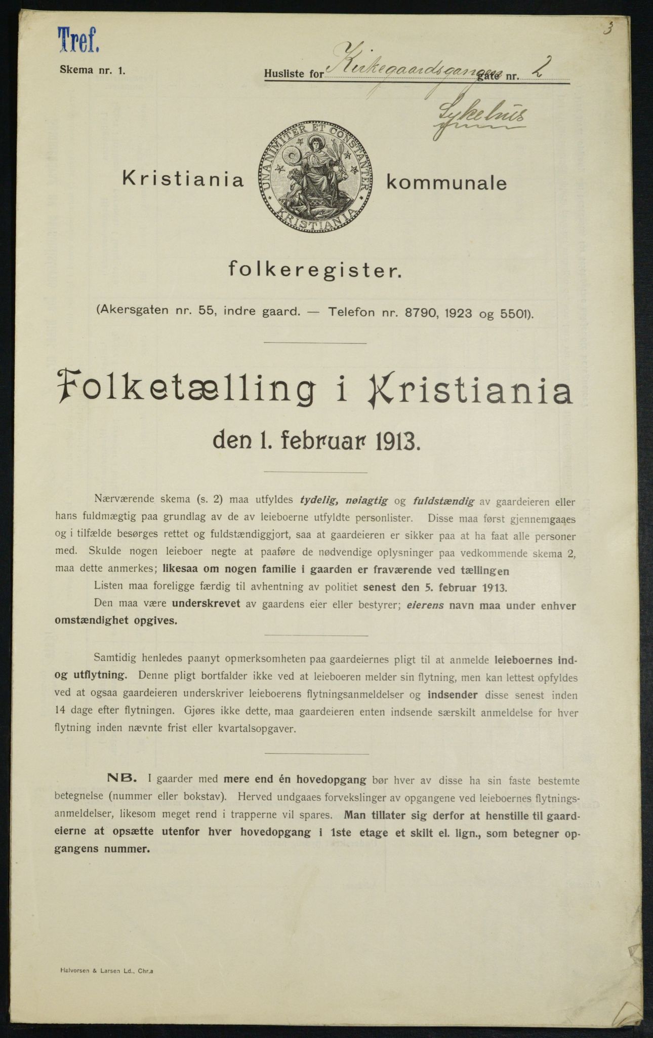 OBA, Kommunal folketelling 1.2.1913 for Kristiania, 1913, s. 49734