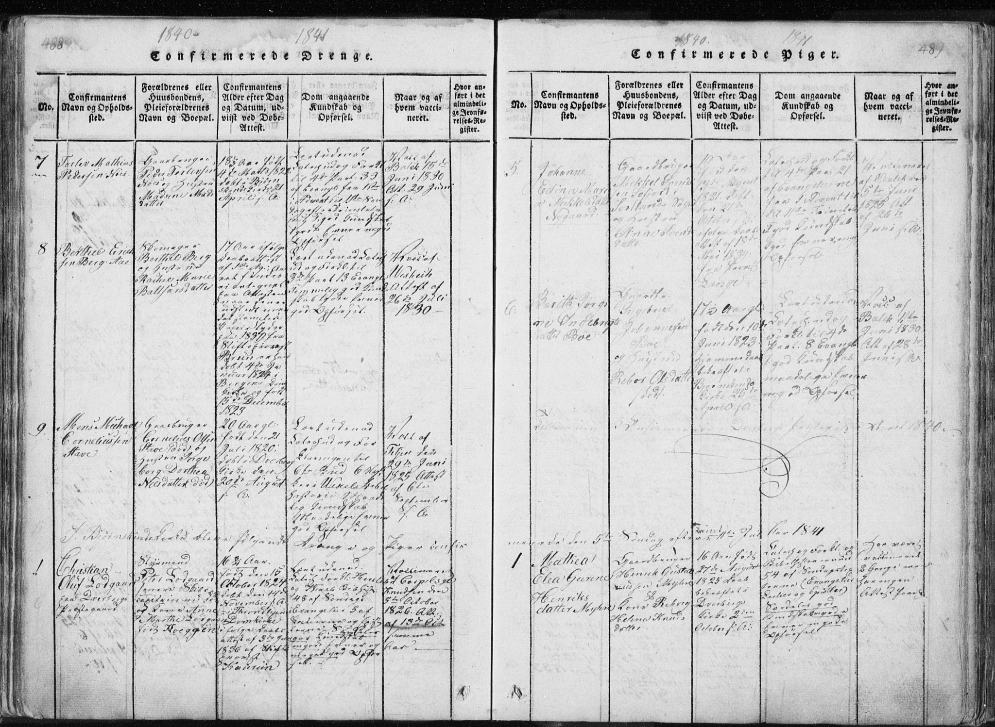 Ministerialprotokoller, klokkerbøker og fødselsregistre - Nordland, AV/SAT-A-1459/897/L1411: Klokkerbok nr. 897C01, 1820-1866, s. 488-489