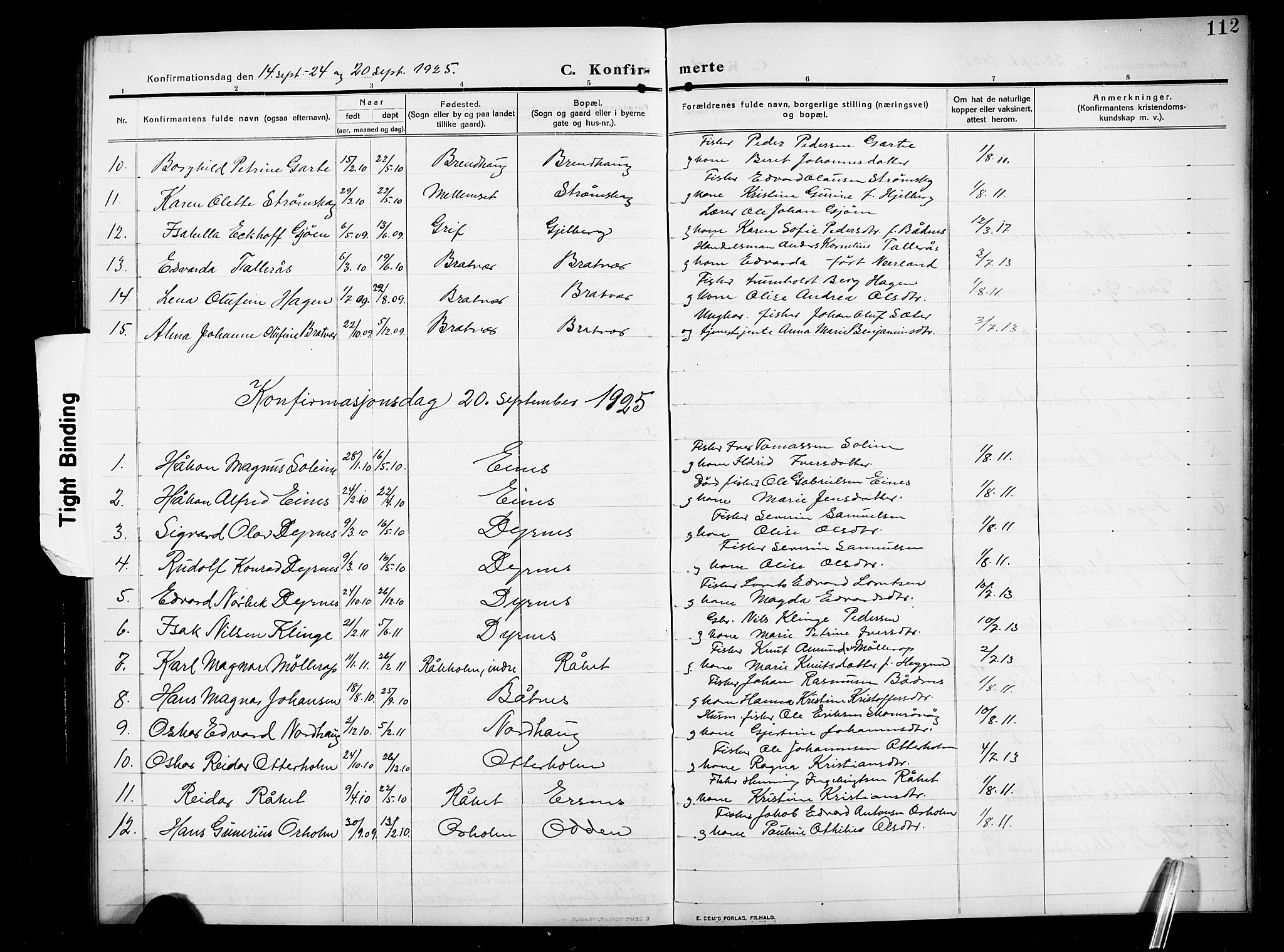 Ministerialprotokoller, klokkerbøker og fødselsregistre - Møre og Romsdal, AV/SAT-A-1454/582/L0949: Klokkerbok nr. 582C01, 1909-1925, s. 112