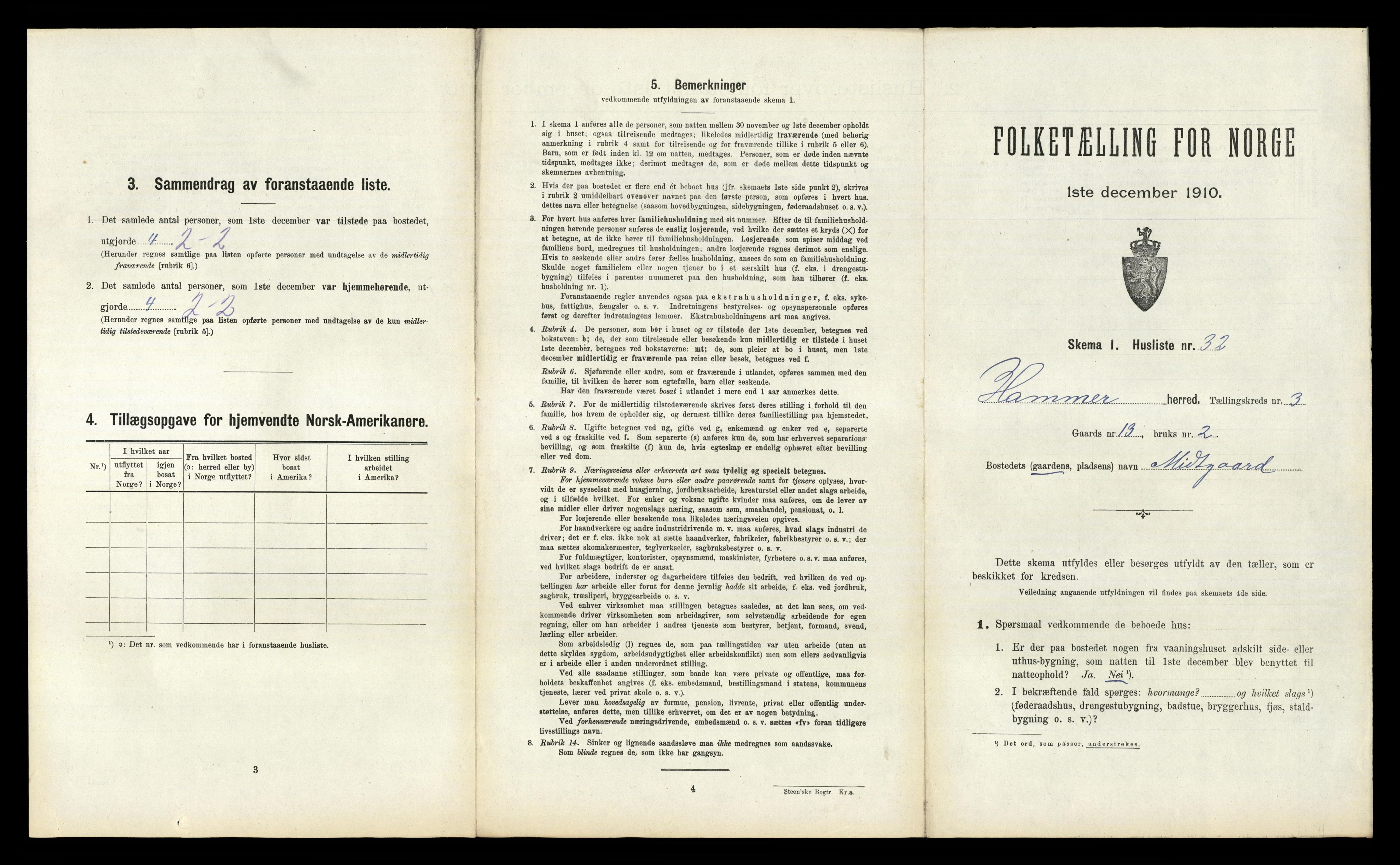 RA, Folketelling 1910 for 1254 Hamre herred, 1910, s. 210