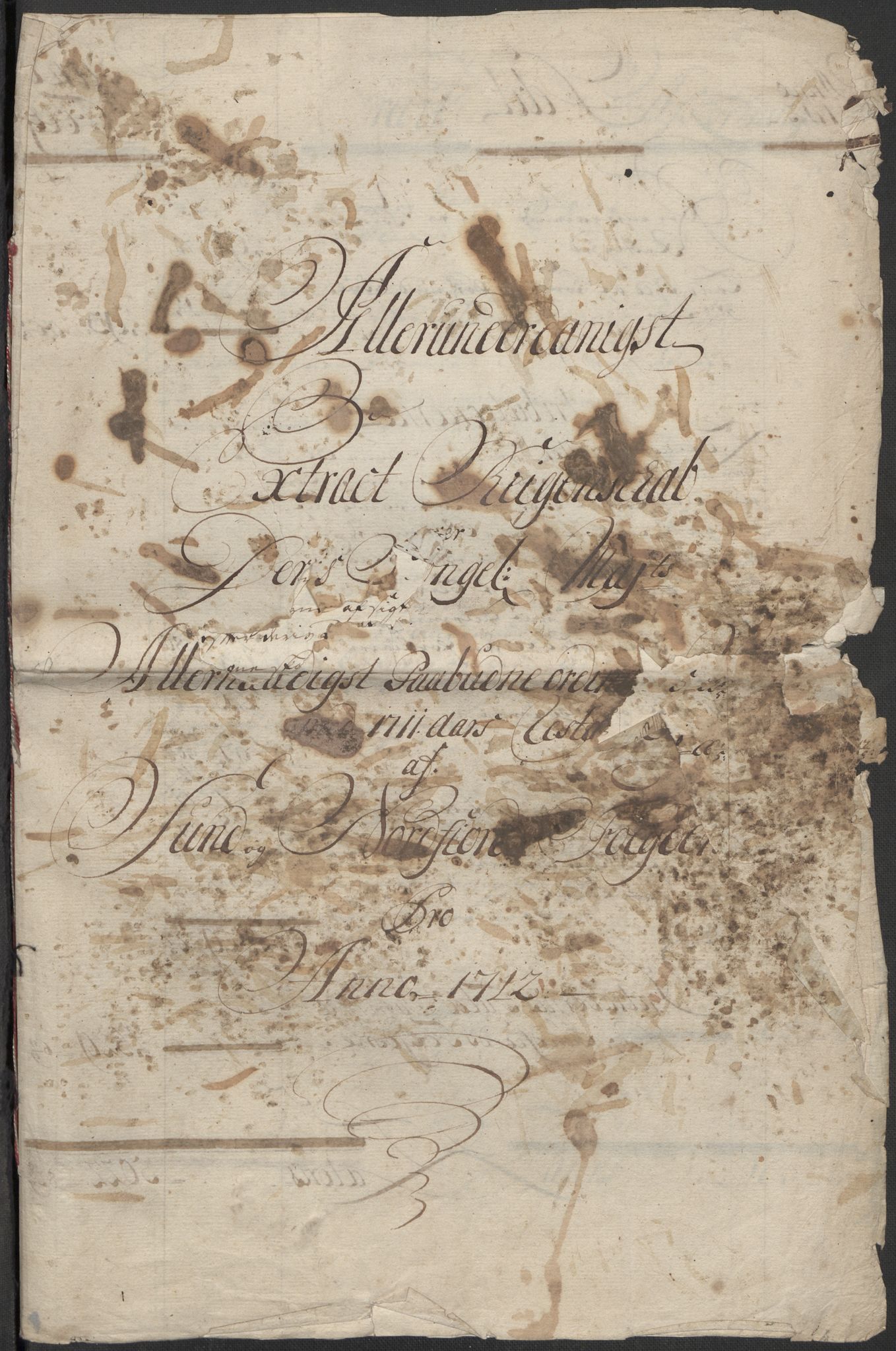 Rentekammeret inntil 1814, Reviderte regnskaper, Fogderegnskap, AV/RA-EA-4092/R53/L3435: Fogderegnskap Sunn- og Nordfjord, 1712, s. 28