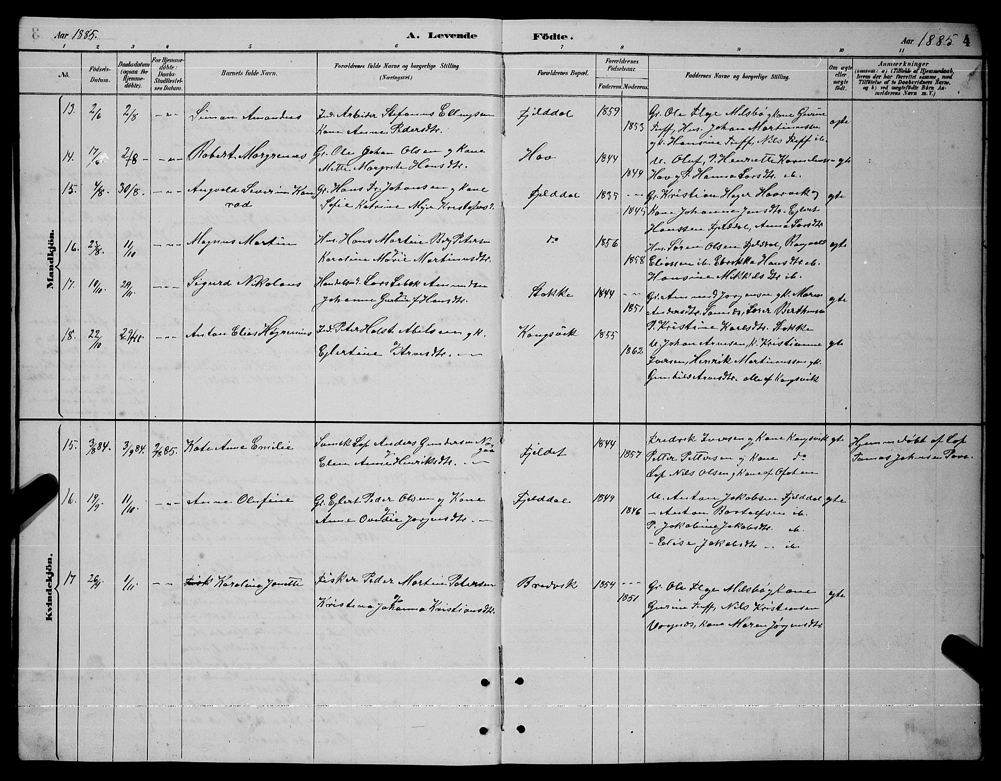 Ministerialprotokoller, klokkerbøker og fødselsregistre - Nordland, AV/SAT-A-1459/865/L0931: Klokkerbok nr. 865C03, 1885-1901, s. 4
