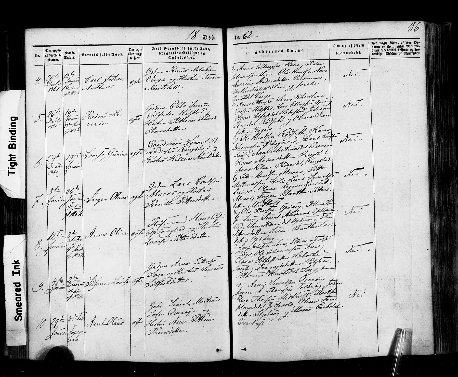 Ministerialprotokoller, klokkerbøker og fødselsregistre - Møre og Romsdal, AV/SAT-A-1454/520/L0275: Ministerialbok nr. 520A05, 1844-1881, s. 86