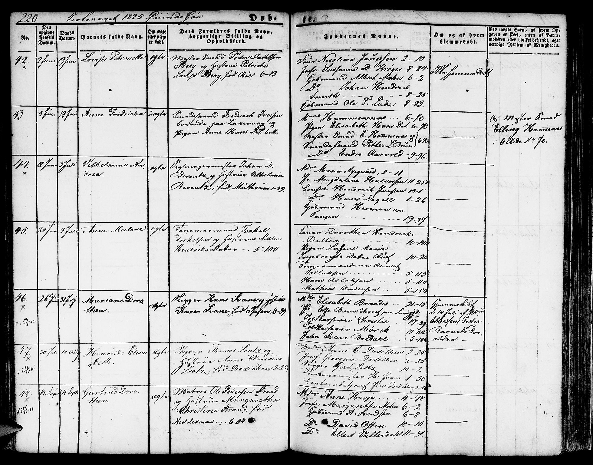 Nykirken Sokneprestembete, AV/SAB-A-77101/H/Hab: Klokkerbok nr. A 5I, 1821-1841, s. 220