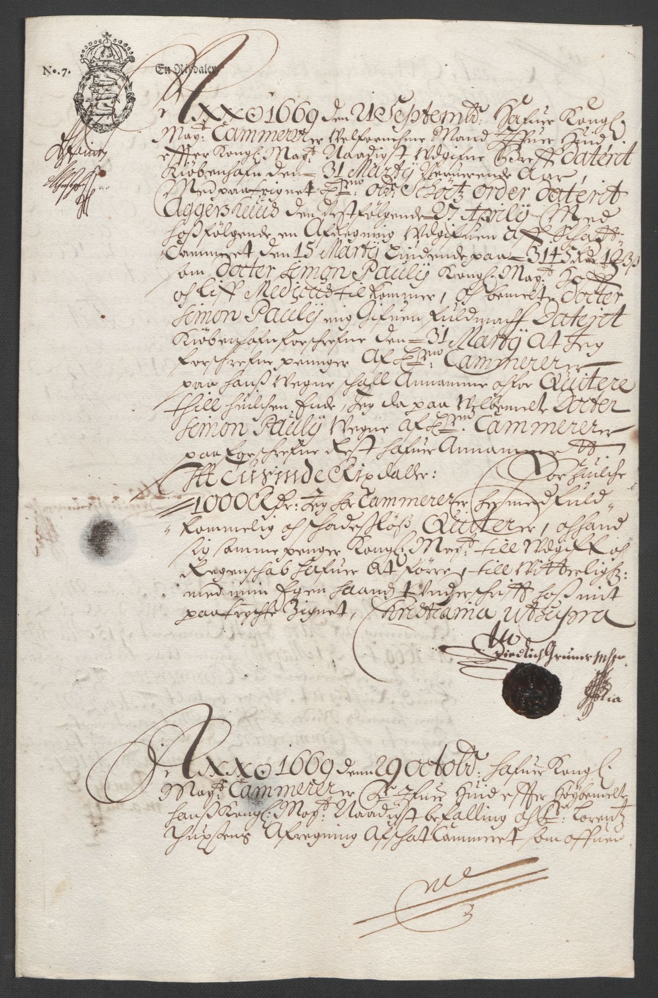 Rentekammeret inntil 1814, Reviderte regnskaper, Stiftamtstueregnskaper, Landkommissariatet på Akershus og Akershus stiftamt, AV/RA-EA-5869/R/Rb/L0054: Akershus stiftamt, 1668