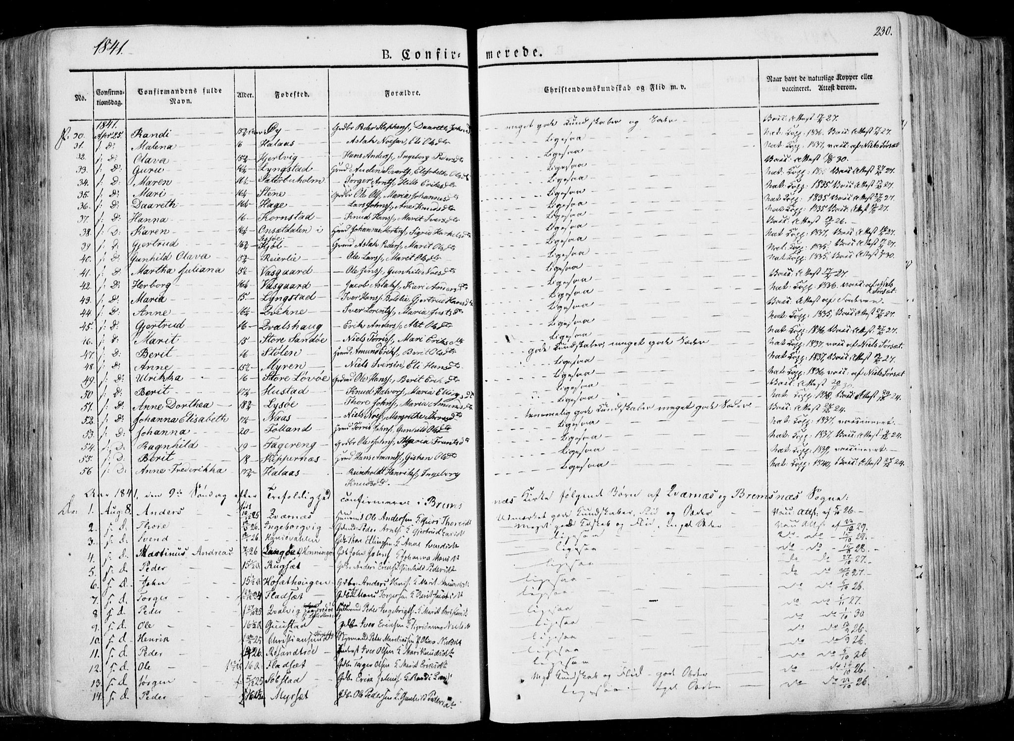 Ministerialprotokoller, klokkerbøker og fødselsregistre - Møre og Romsdal, AV/SAT-A-1454/568/L0803: Ministerialbok nr. 568A10, 1830-1853, s. 230