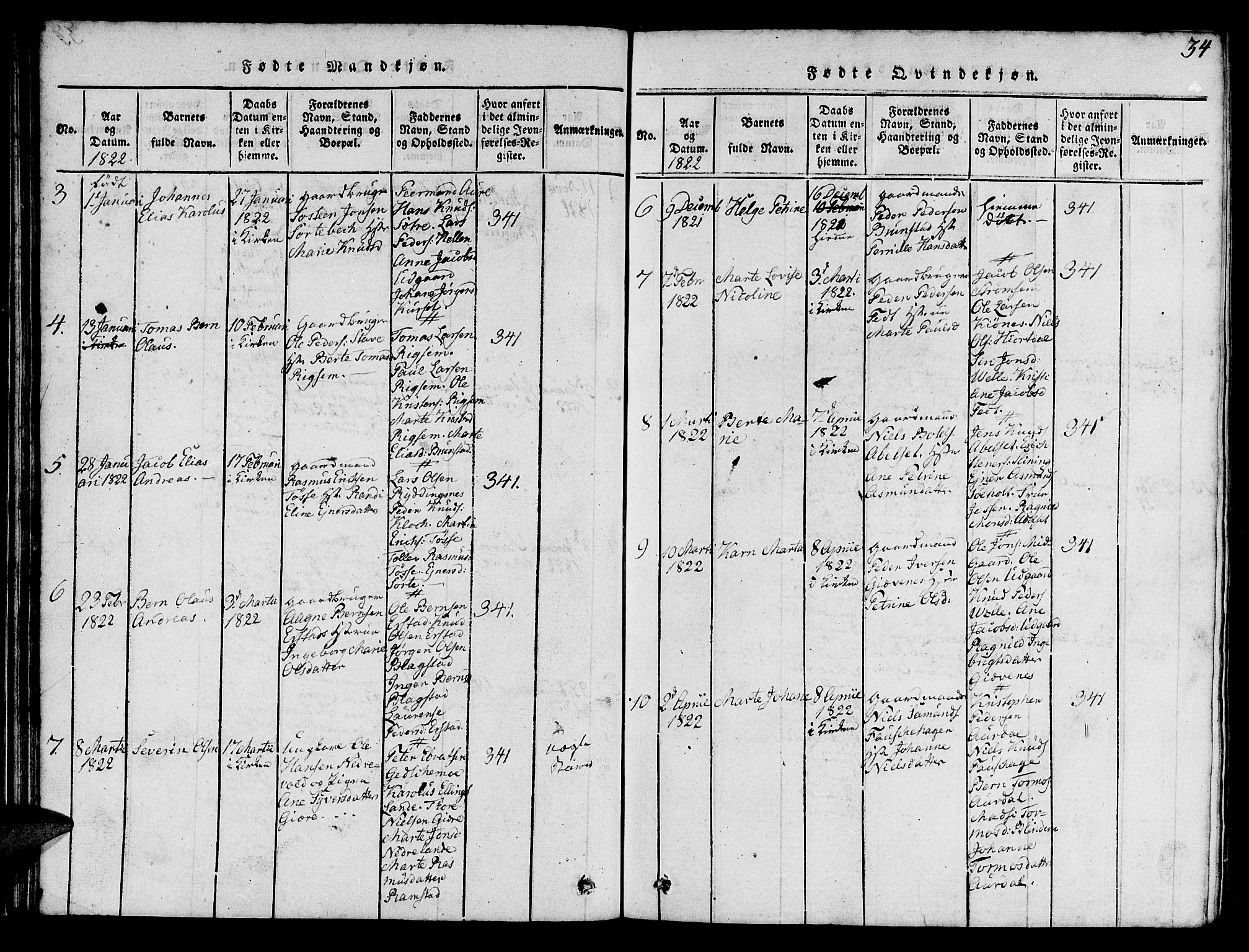 Ministerialprotokoller, klokkerbøker og fødselsregistre - Møre og Romsdal, AV/SAT-A-1454/522/L0322: Klokkerbok nr. 522C01, 1816-1830, s. 34