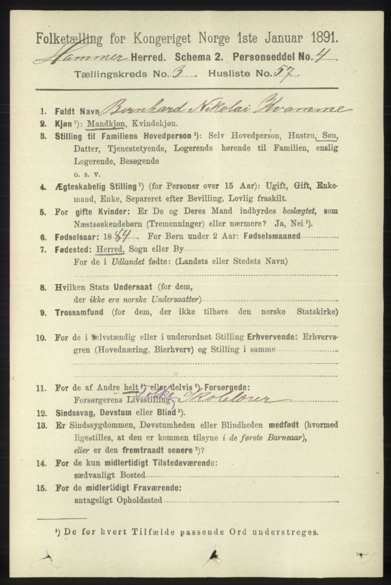 RA, Folketelling 1891 for 1254 Hamre herred, 1891, s. 887
