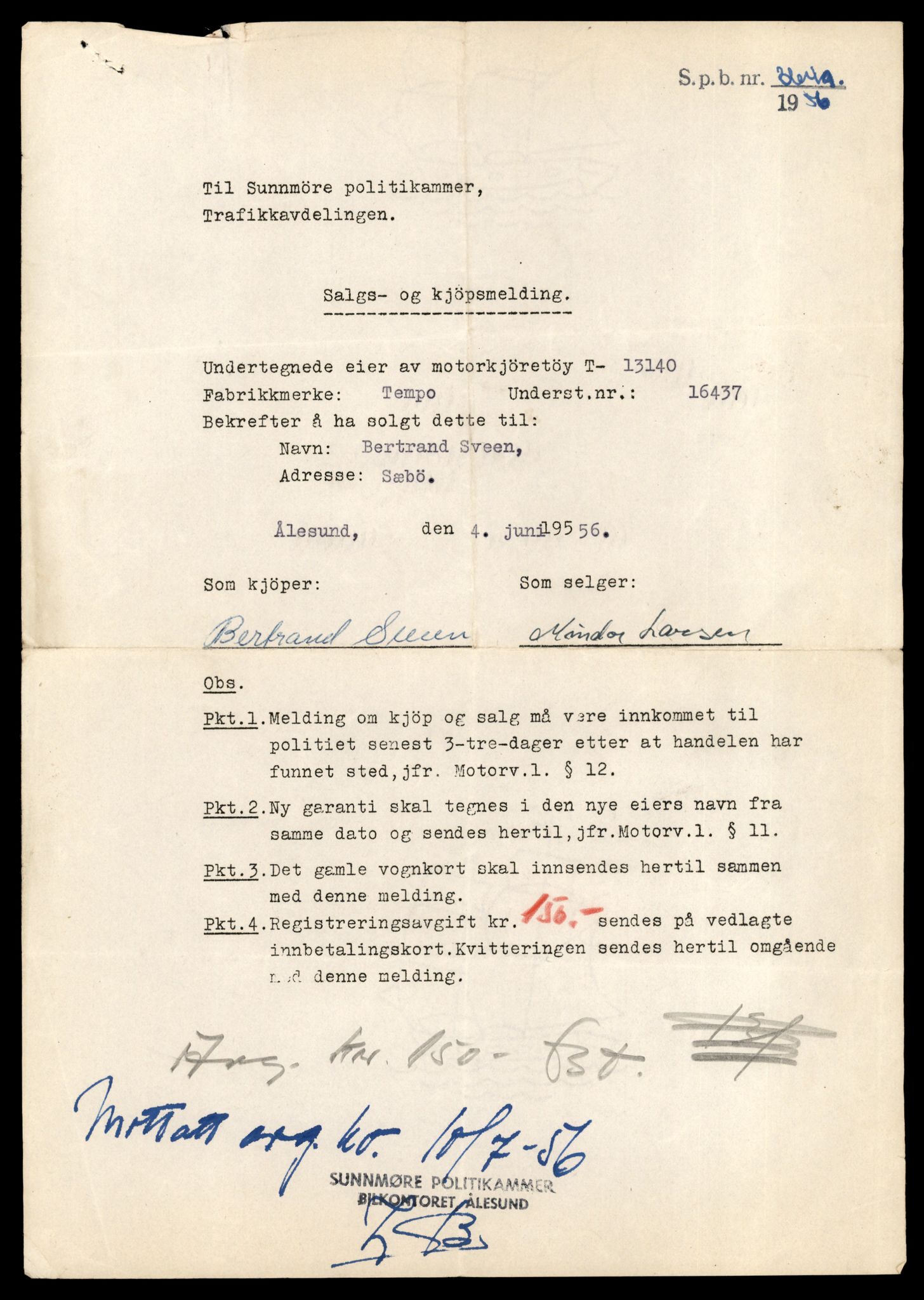 Møre og Romsdal vegkontor - Ålesund trafikkstasjon, AV/SAT-A-4099/F/Fe/L0037: Registreringskort for kjøretøy T 13031 - T 13179, 1927-1998, s. 2155