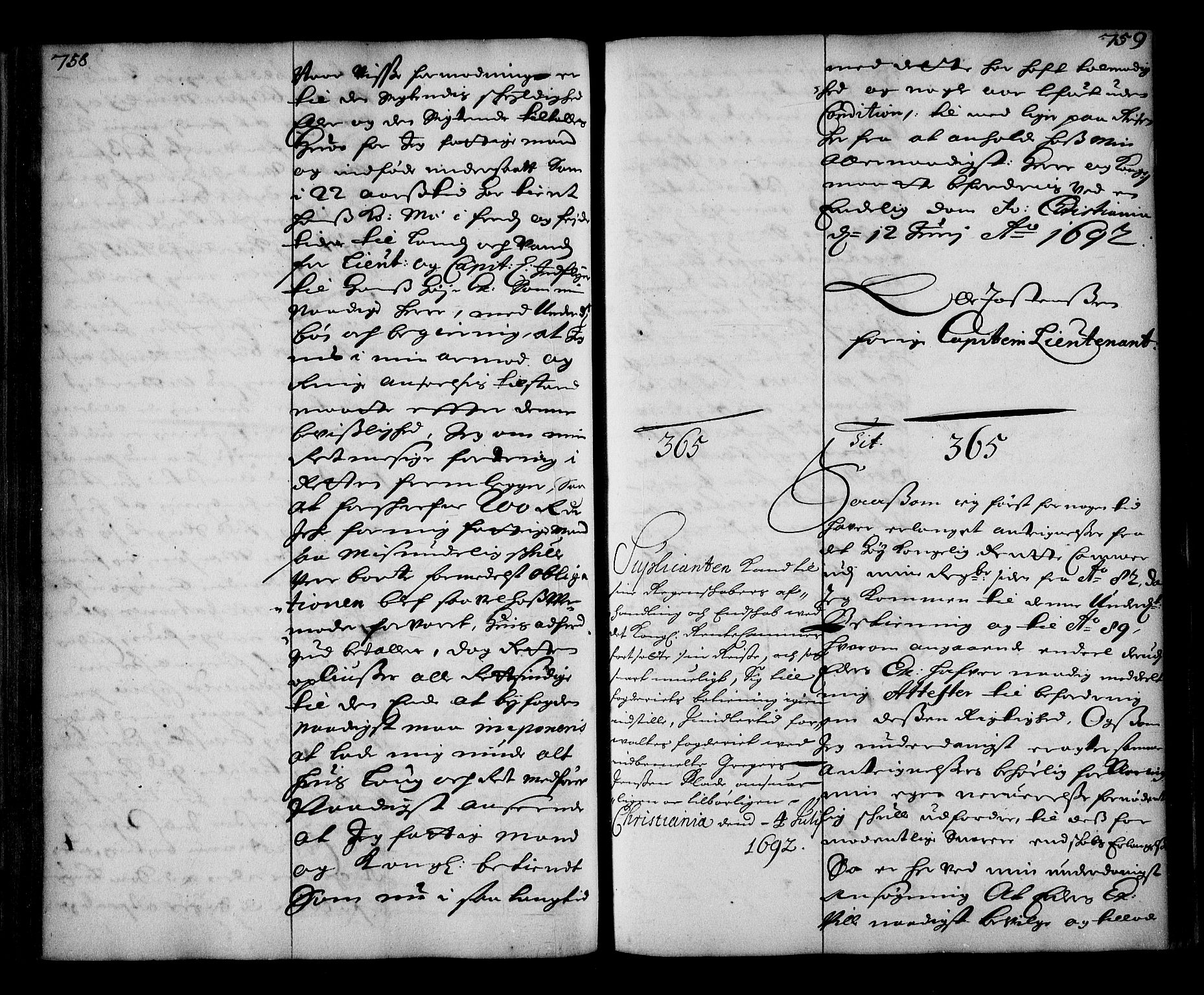 Stattholderembetet 1572-1771, AV/RA-EA-2870/Ae/L0009: Supplikasjons- og resolusjonsprotokoll, 1691-1692, s. 758-759