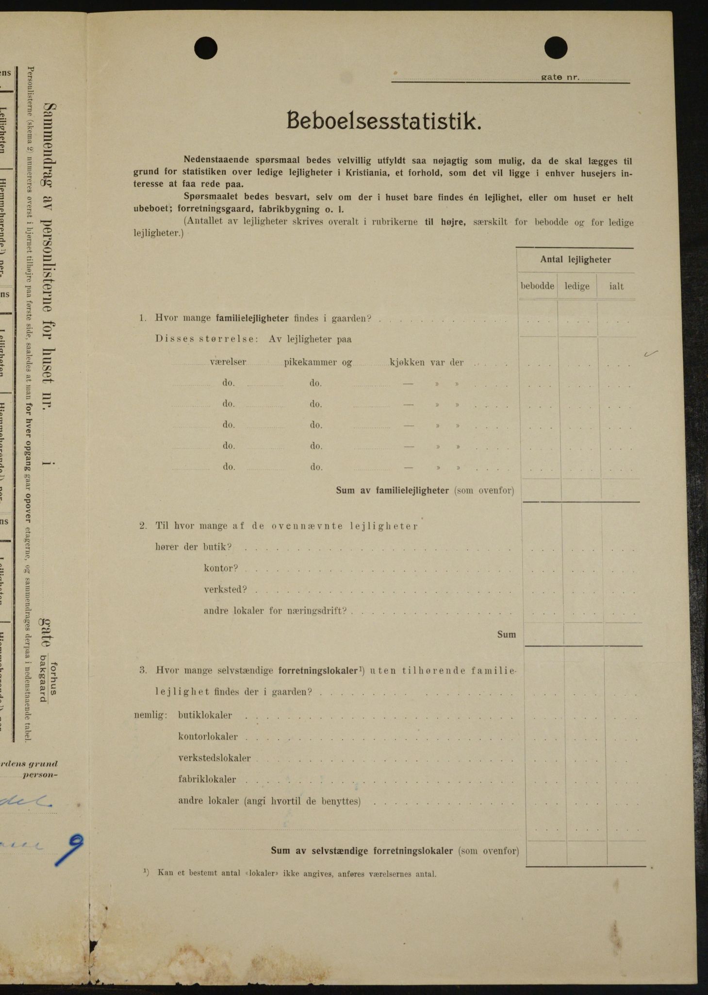 OBA, Kommunal folketelling 1.2.1909 for Kristiania kjøpstad, 1909, s. 40656