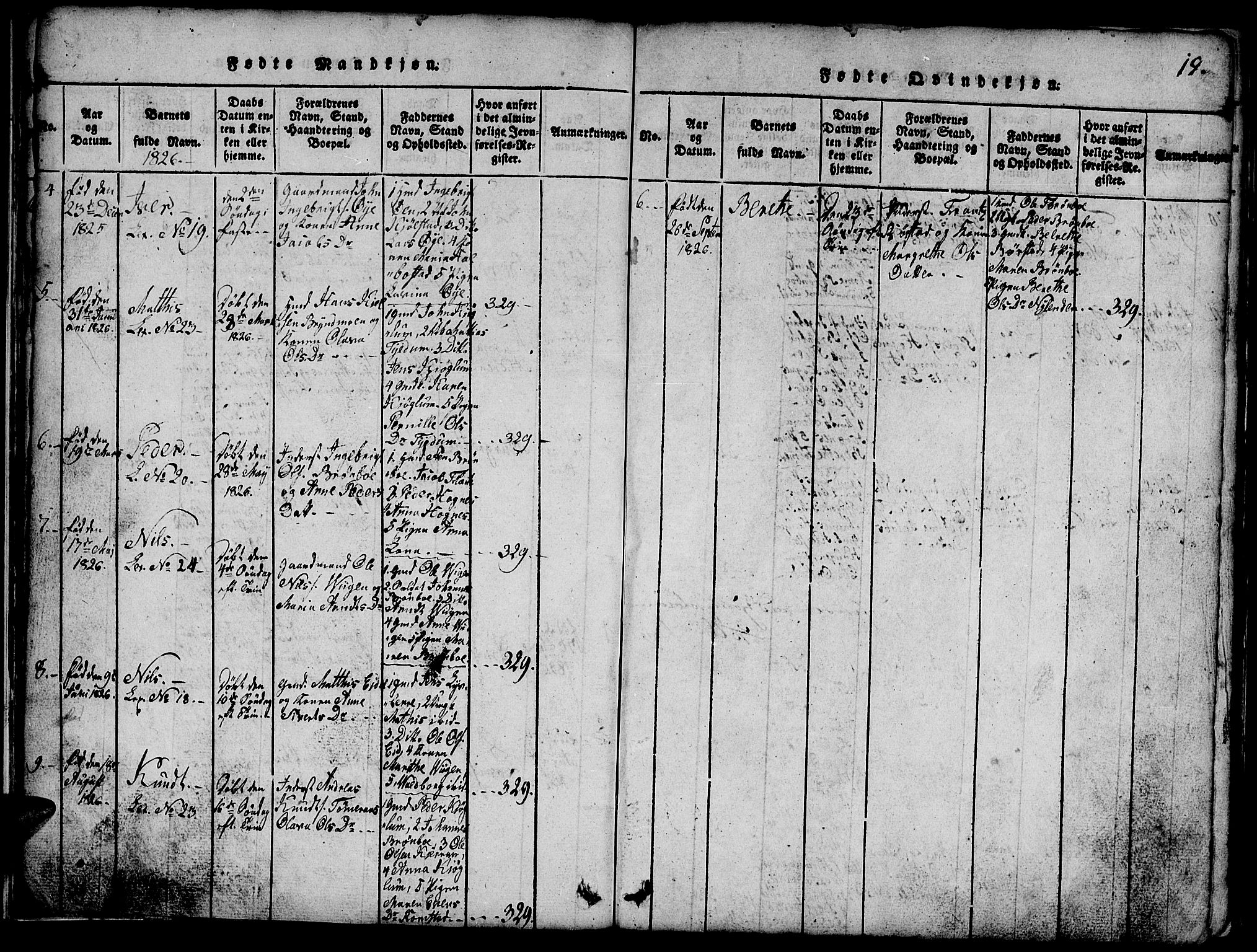 Ministerialprotokoller, klokkerbøker og fødselsregistre - Nord-Trøndelag, SAT/A-1458/765/L0562: Klokkerbok nr. 765C01, 1817-1851, s. 19