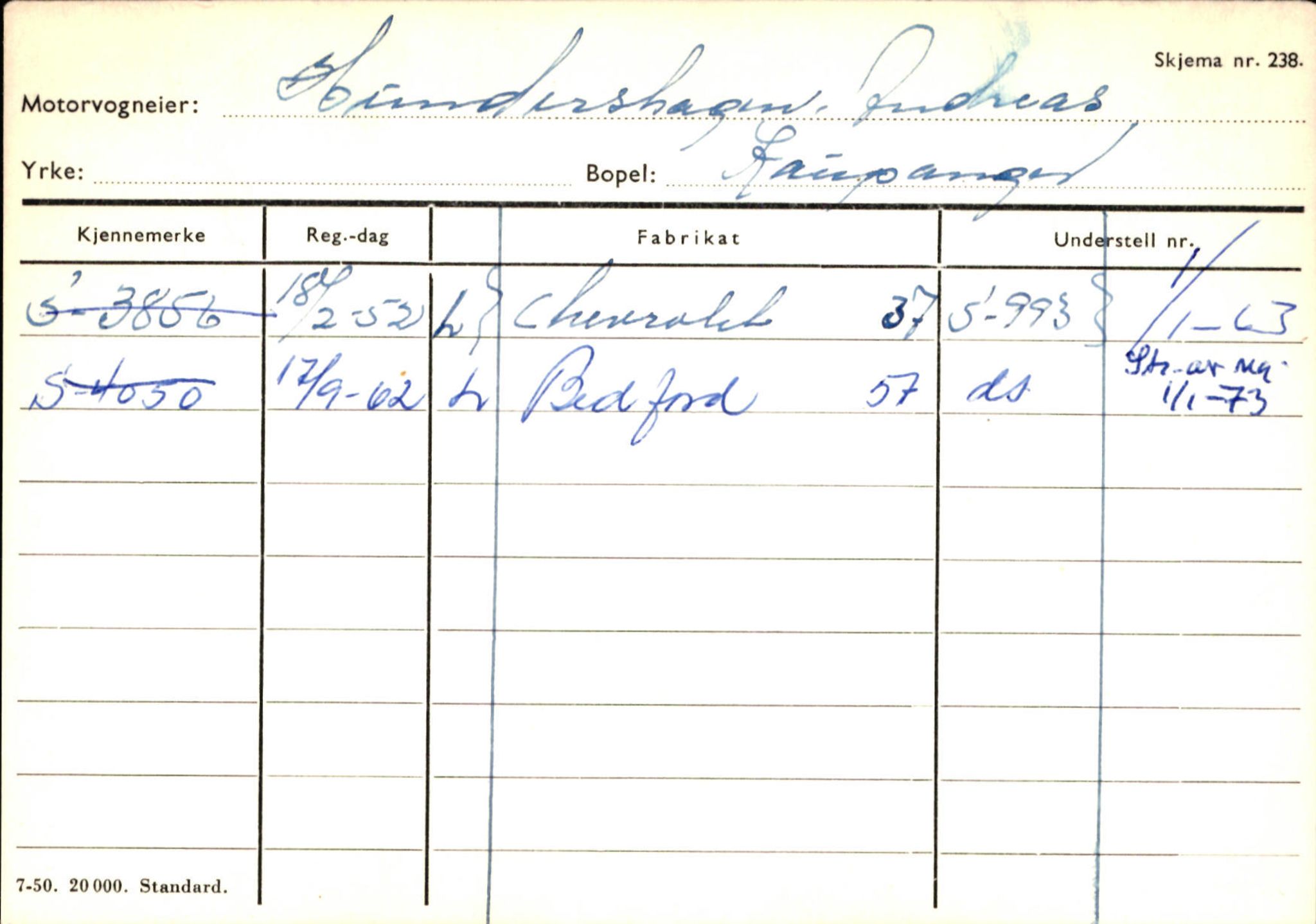 Statens vegvesen, Sogn og Fjordane vegkontor, AV/SAB-A-5301/4/F/L0124: Eigarregister Sogndal A-U, 1945-1975, s. 1099