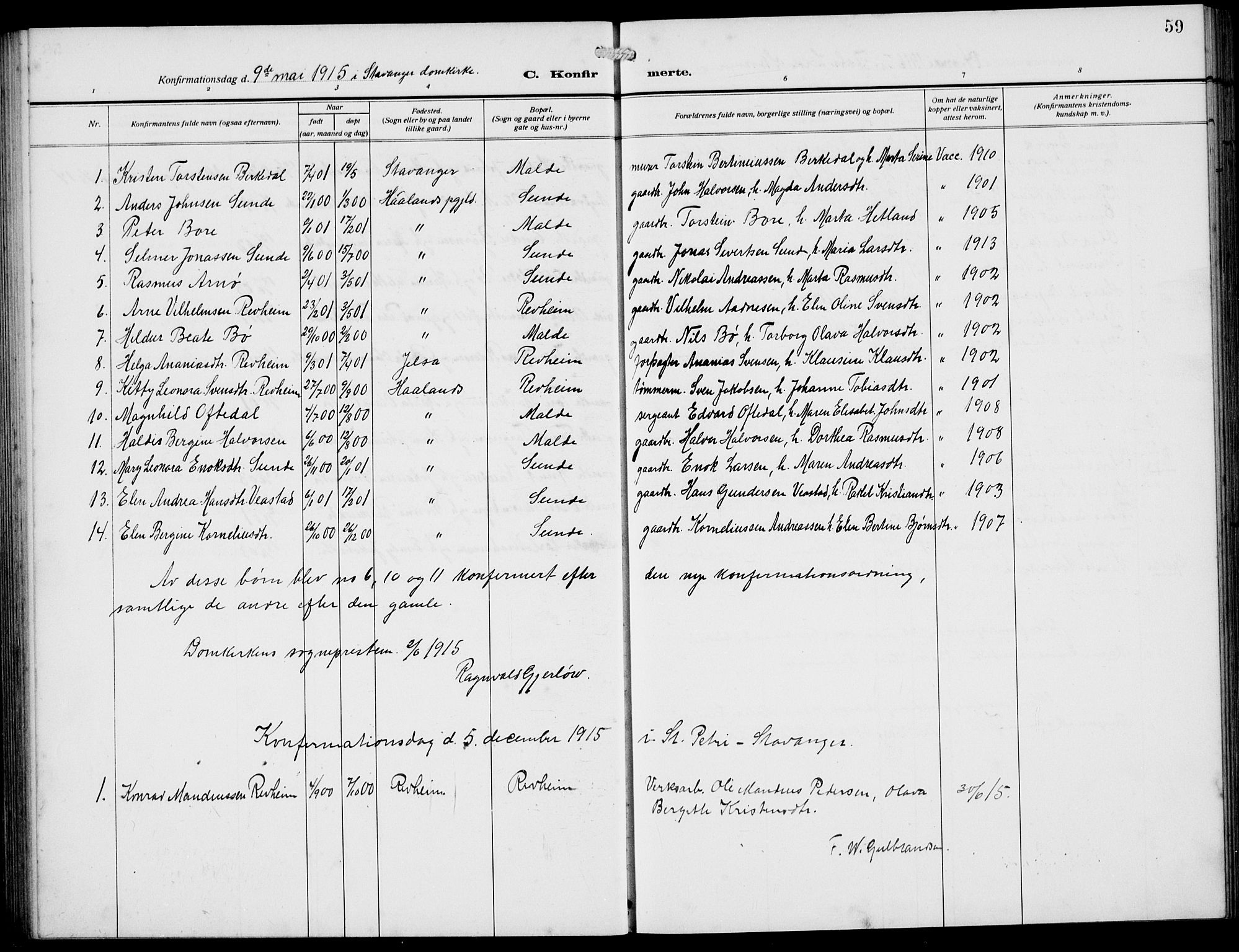 Håland sokneprestkontor, AV/SAST-A-101802/002/A/L0001: Klokkerbok nr. B 6, 1914-1940, s. 59