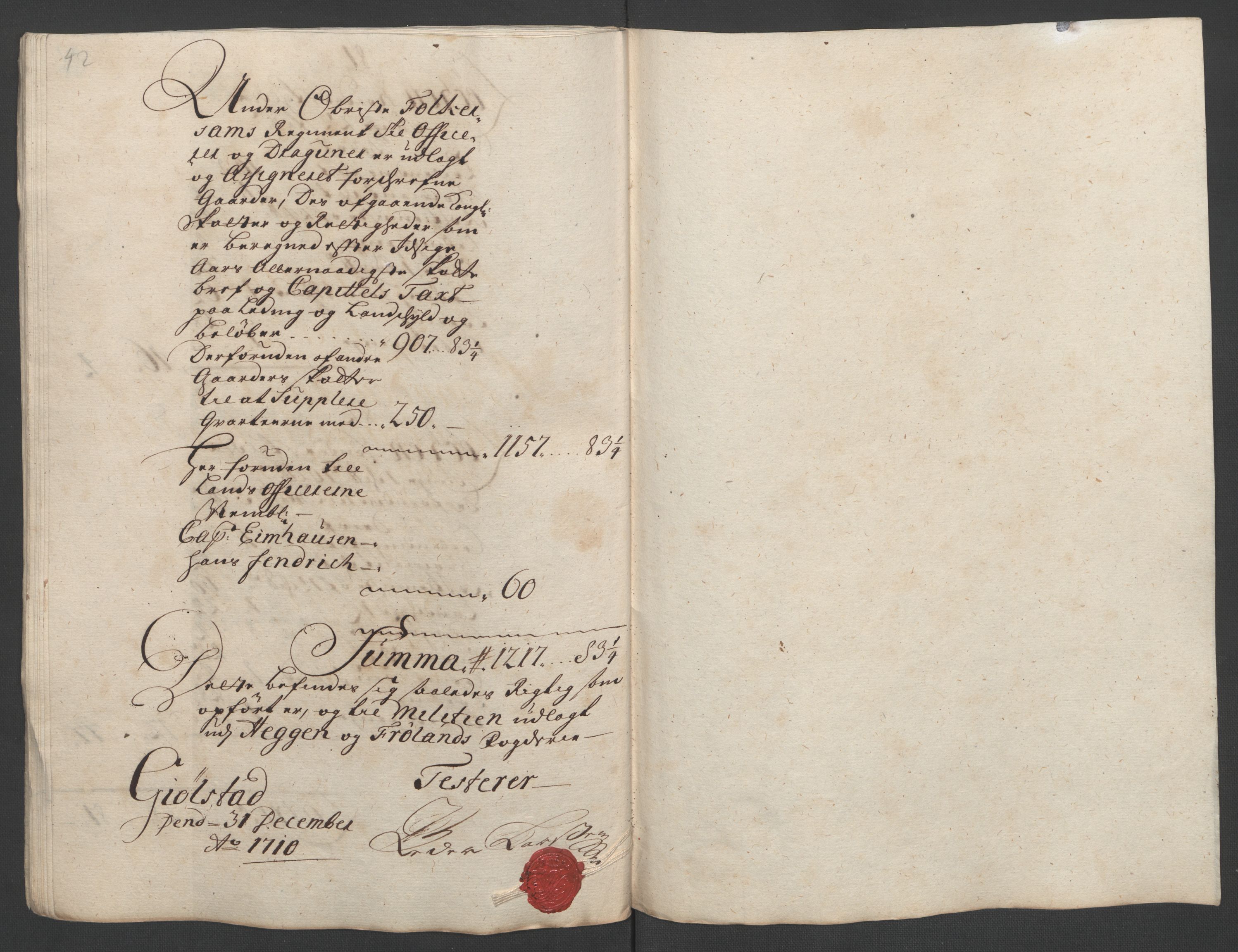 Rentekammeret inntil 1814, Reviderte regnskaper, Fogderegnskap, AV/RA-EA-4092/R07/L0302: Fogderegnskap Rakkestad, Heggen og Frøland, 1710, s. 286