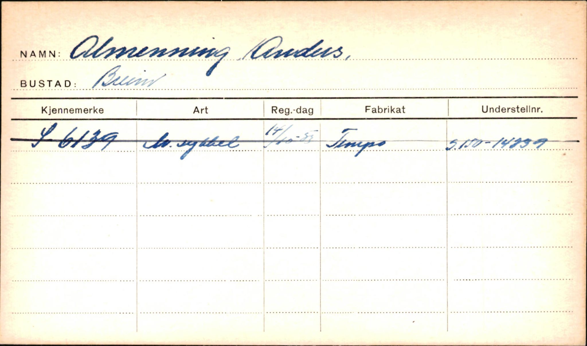 Statens vegvesen, Sogn og Fjordane vegkontor, AV/SAB-A-5301/4/F/L0001C: Eigarregister Fjordane til 1.6.1961, 1930-1961, s. 18