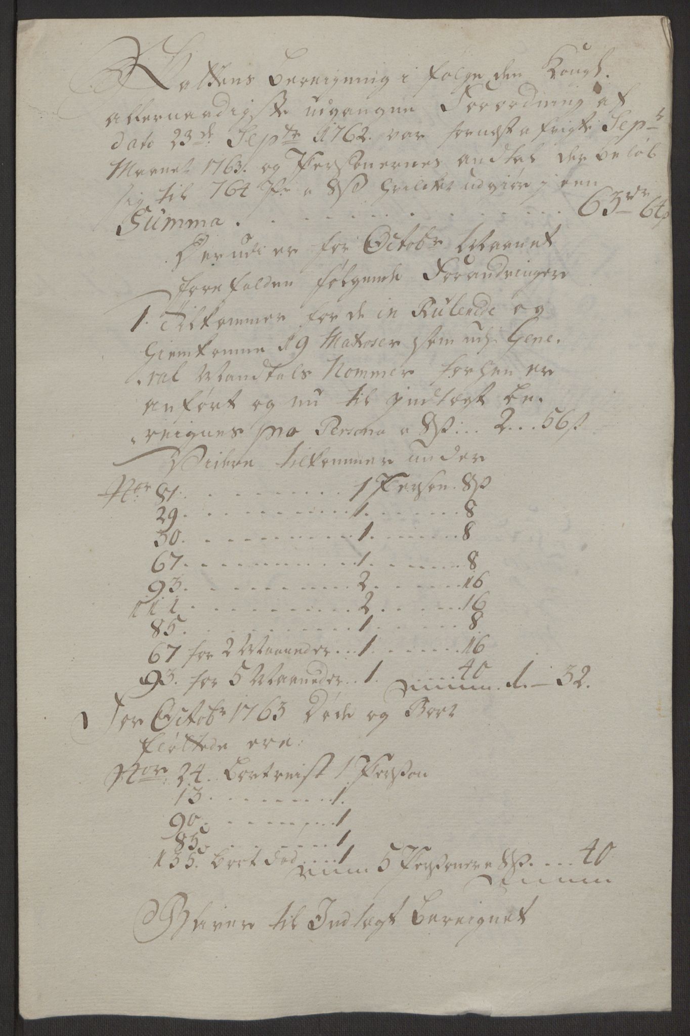 Rentekammeret inntil 1814, Reviderte regnskaper, Byregnskaper, AV/RA-EA-4066/R/Rr/L0495/0004: [R1] Kontribusjonsregnskap / Ekstraskatt, 1762-1772, s. 25
