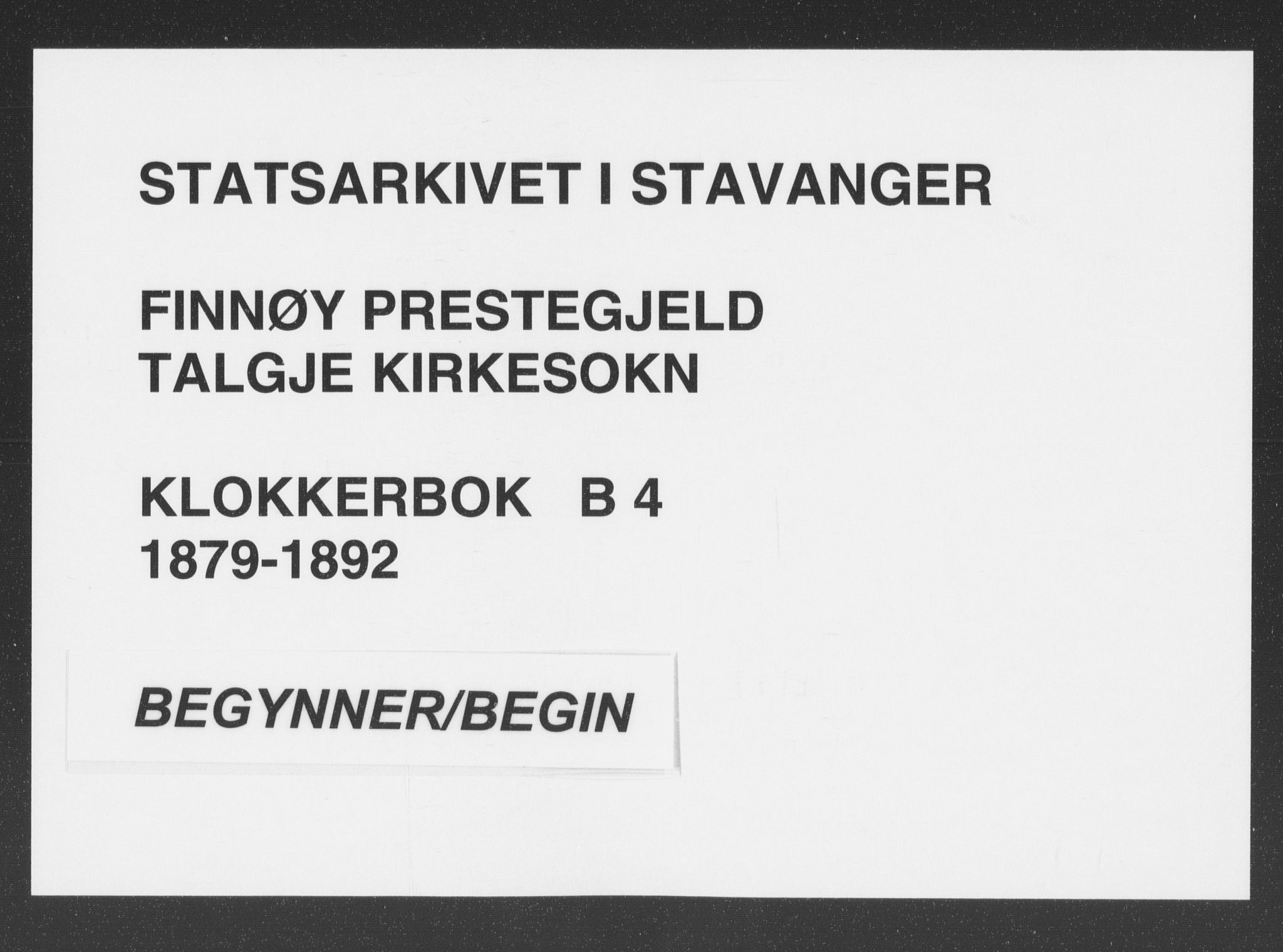 Finnøy sokneprestkontor, SAST/A-101825/H/Ha/Hab/L0004: Klokkerbok nr. B 4, 1879-1892