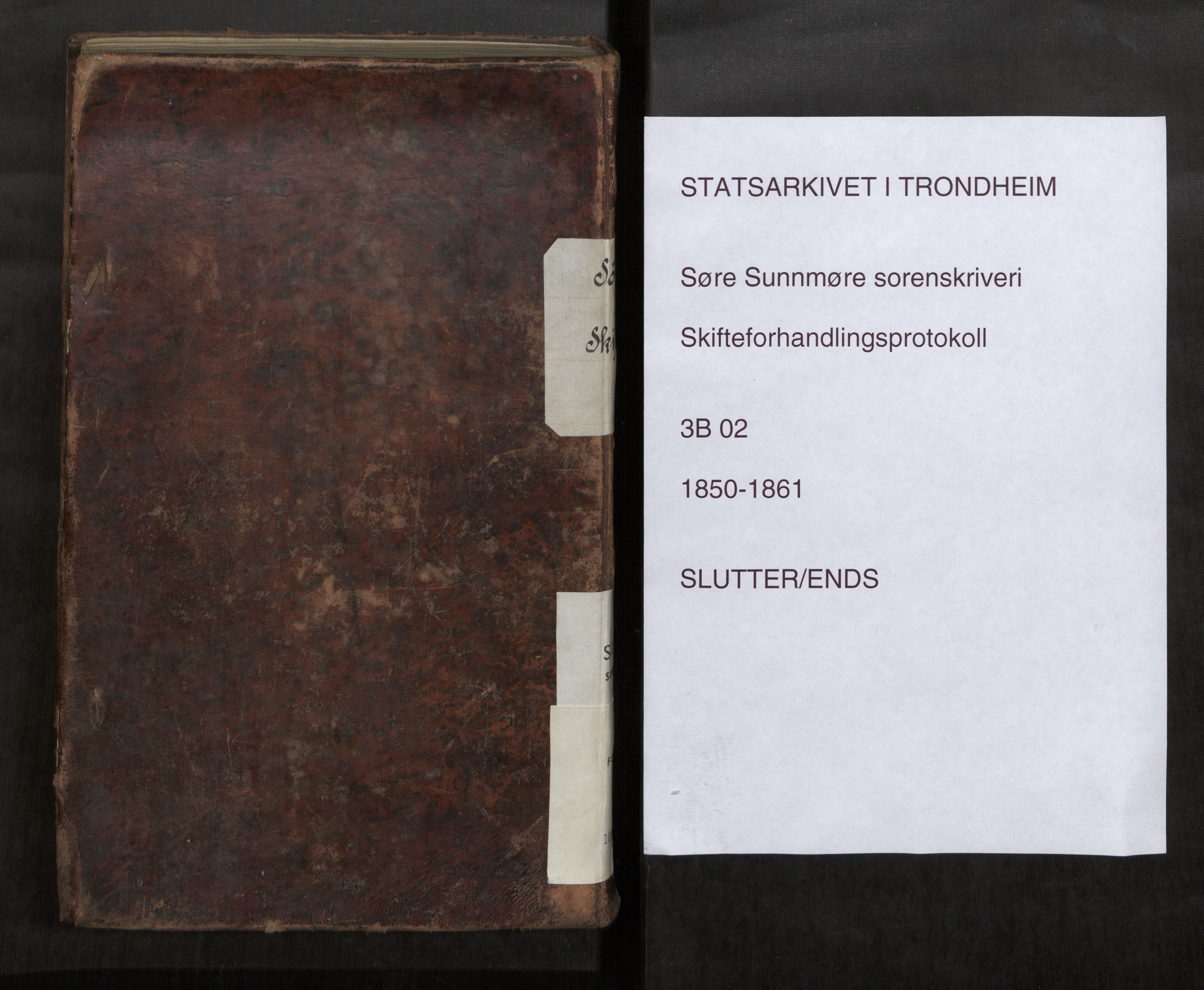 Søre Sunnmøre sorenskriveri, AV/SAT-A-4122/1/3/3B/L0002: Skiftebehandlings- / Skifteforhandlingsprotokollar, 1850-1861