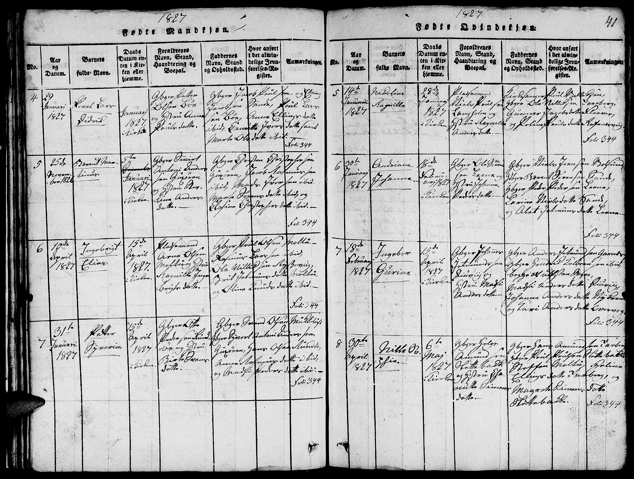 Ministerialprotokoller, klokkerbøker og fødselsregistre - Møre og Romsdal, SAT/A-1454/507/L0078: Klokkerbok nr. 507C01, 1816-1840, s. 41