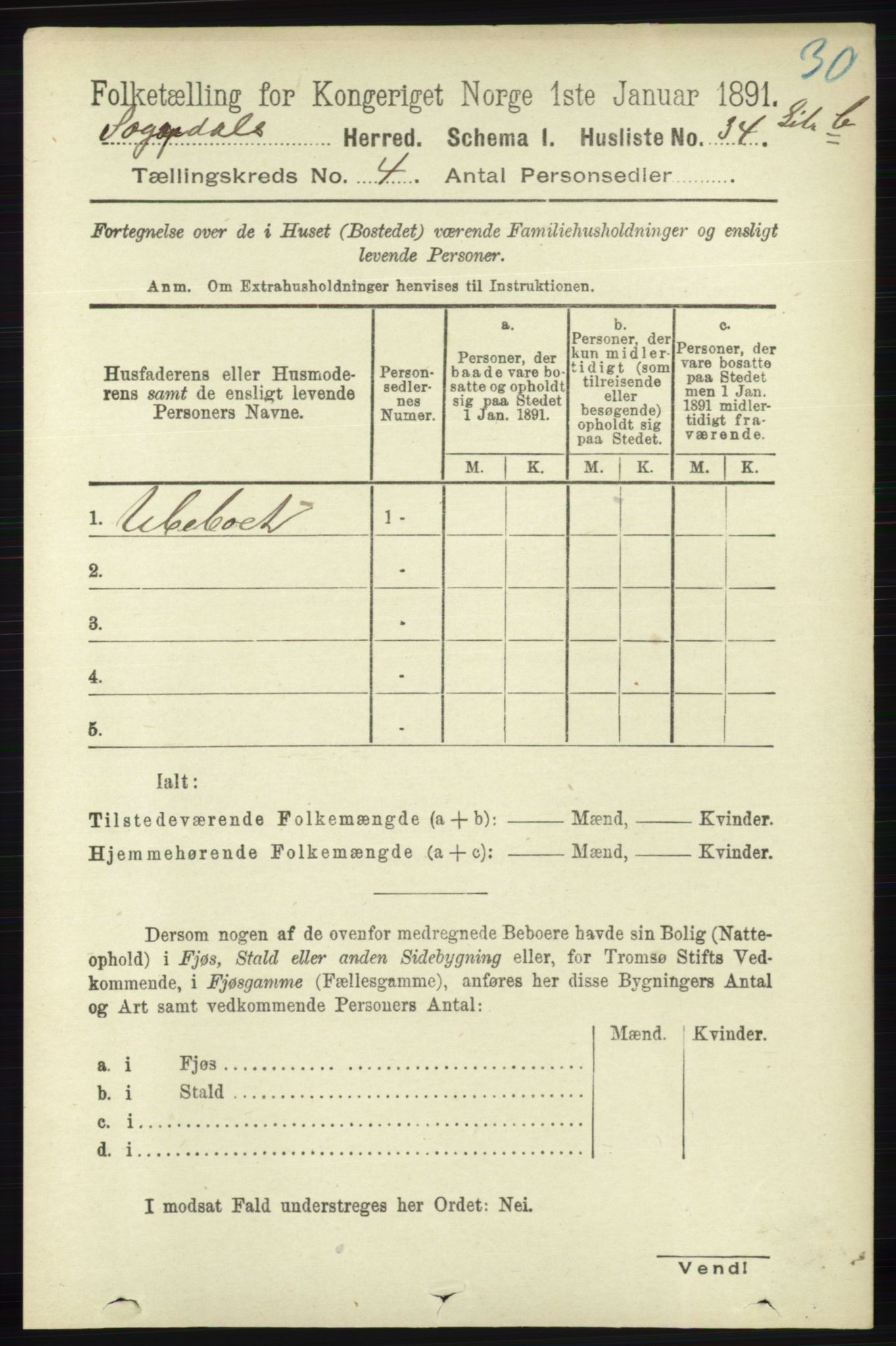 RA, Folketelling 1891 for 1111 Sokndal herred, 1891, s. 985