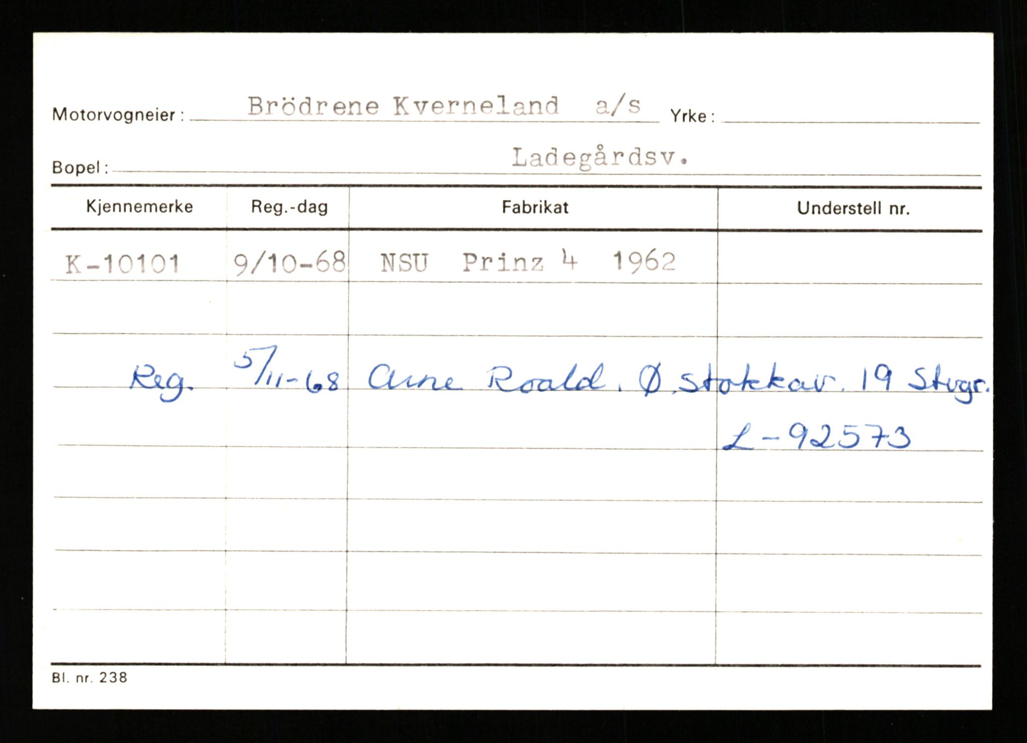 Stavanger trafikkstasjon, SAST/A-101942/0/G/L0002: Registreringsnummer: 5791 - 10405, 1930-1971, s. 2892