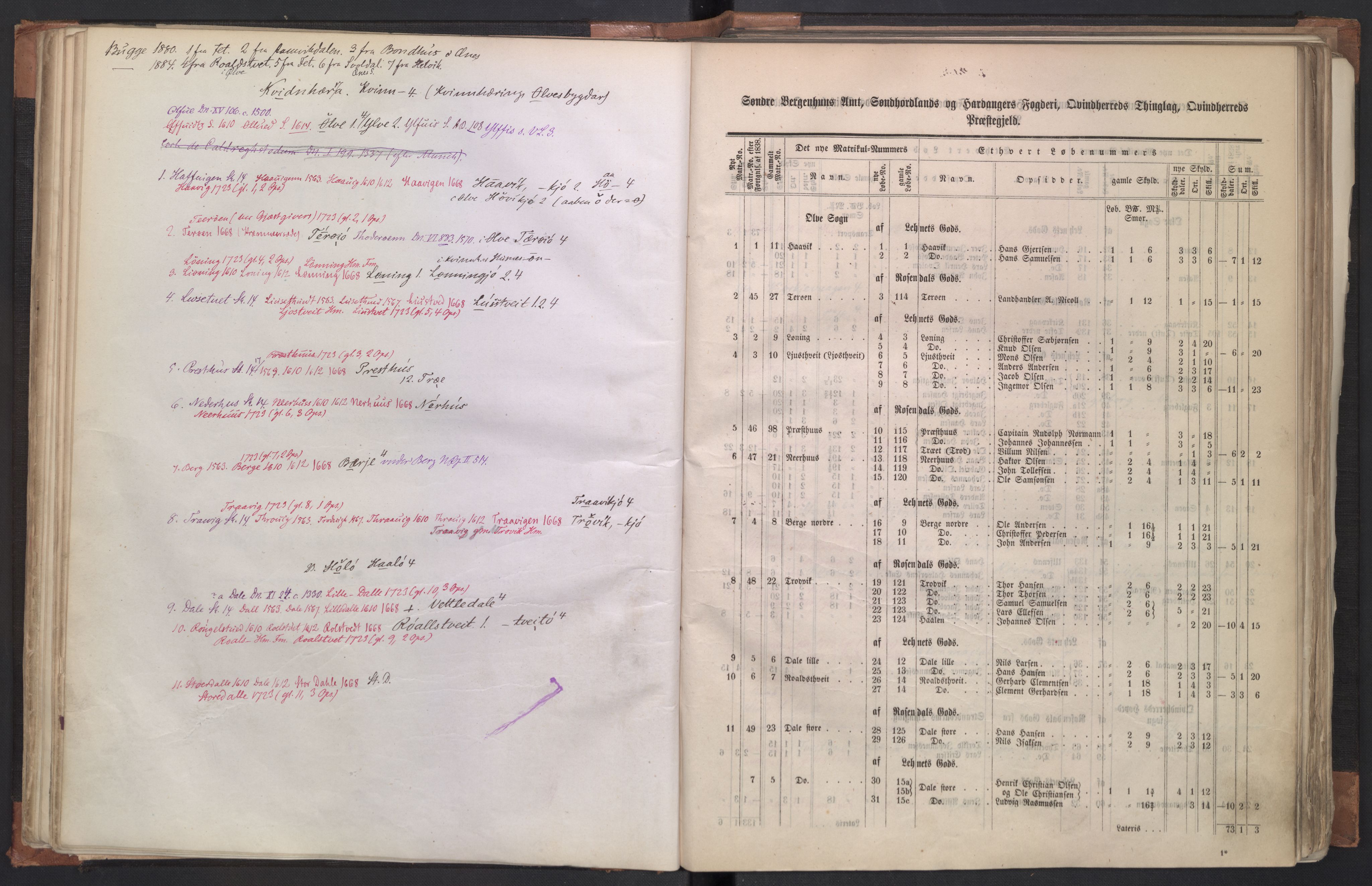 Rygh, AV/RA-PA-0034/F/Fb/L0011: Matrikkelen for 1838 - Søndre Bergenhus amt (Hordaaland fylke), 1838