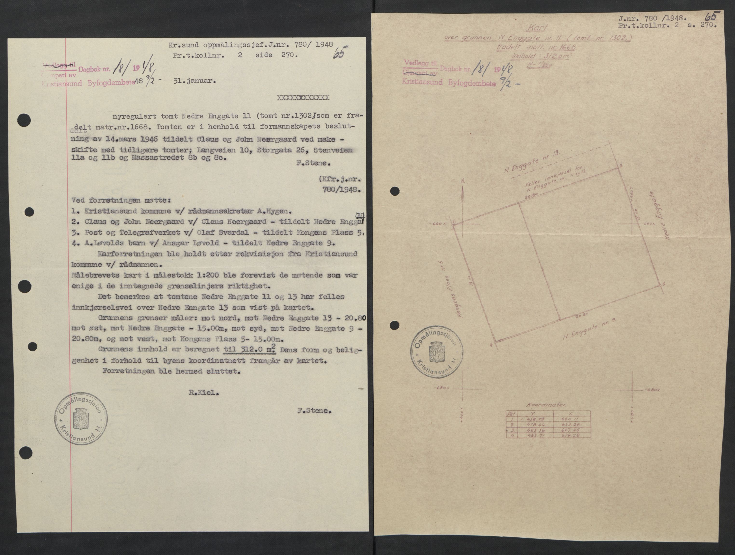 Kristiansund byfogd, AV/SAT-A-4587/A/27: Pantebok nr. 42, 1947-1950, Dagboknr: 181/1948