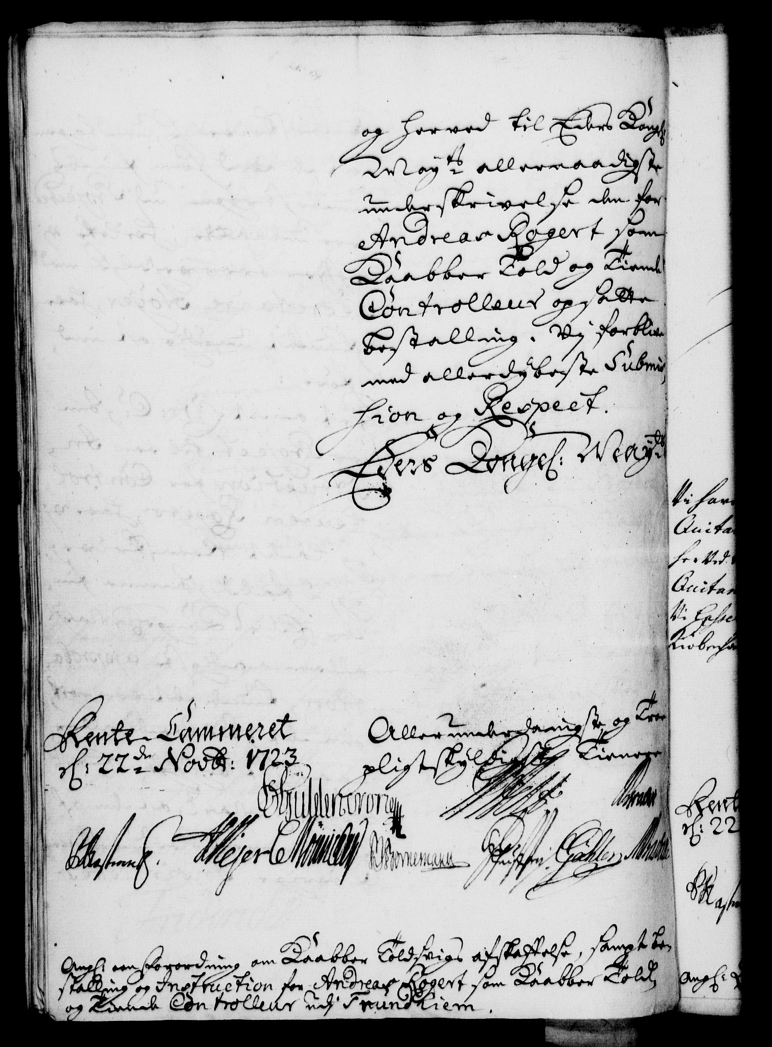 Rentekammeret, Kammerkanselliet, RA/EA-3111/G/Gf/Gfa/L0006: Norsk relasjons- og resolusjonsprotokoll (merket RK 52.6), 1723, s. 1314