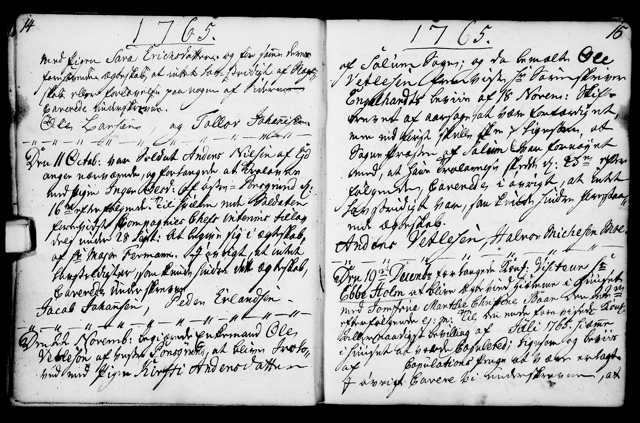 Porsgrunn kirkebøker , AV/SAKO-A-104/F/Fa/L0003: Ministerialbok nr. 3, 1764-1814, s. 14-15