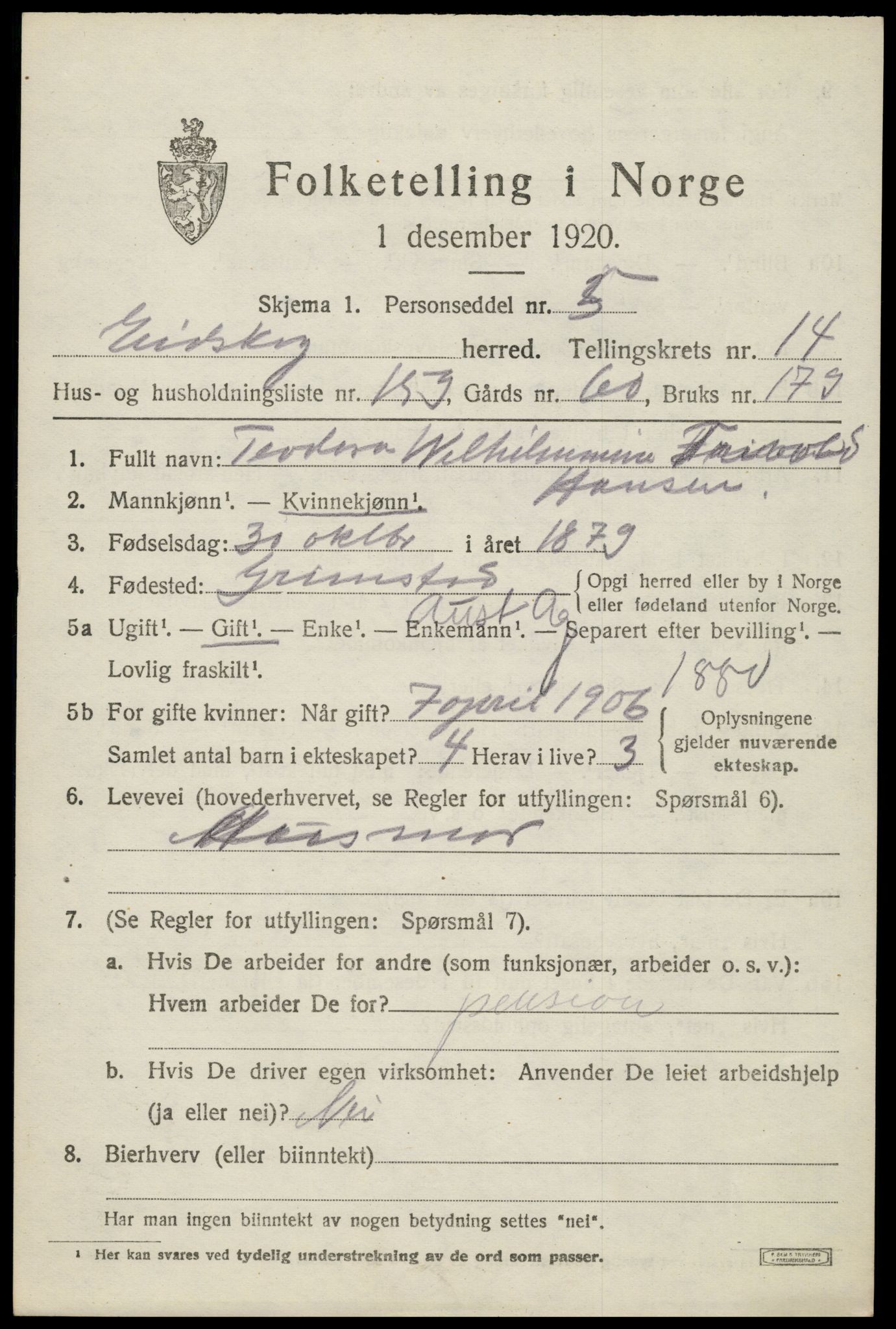 SAH, Folketelling 1920 for 0420 Eidskog herred, 1920, s. 14985