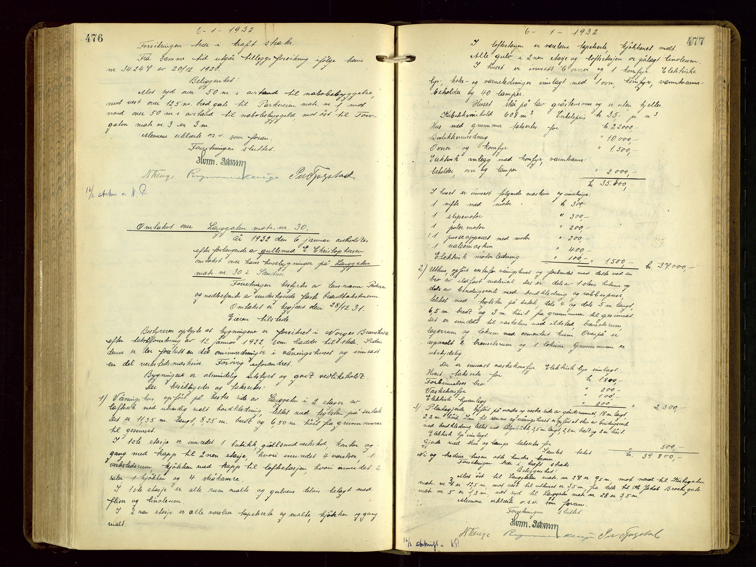 Sandnes lensmannskontor, AV/SAST-A-100167/Goa/L0003: "Brandtakstprotokol", 1924-1934, s. 476-477