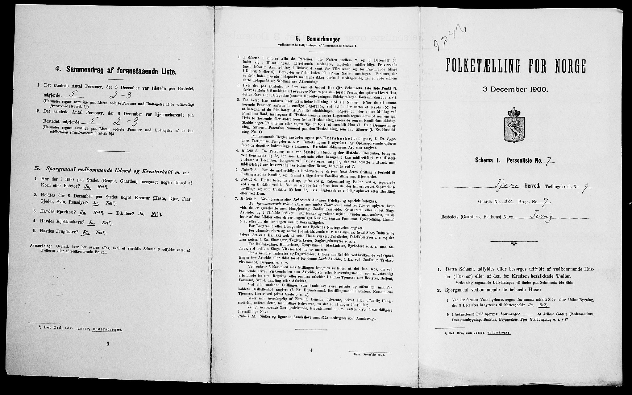 SAK, Folketelling 1900 for 0923 Fjære herred, 1900, s. 1817