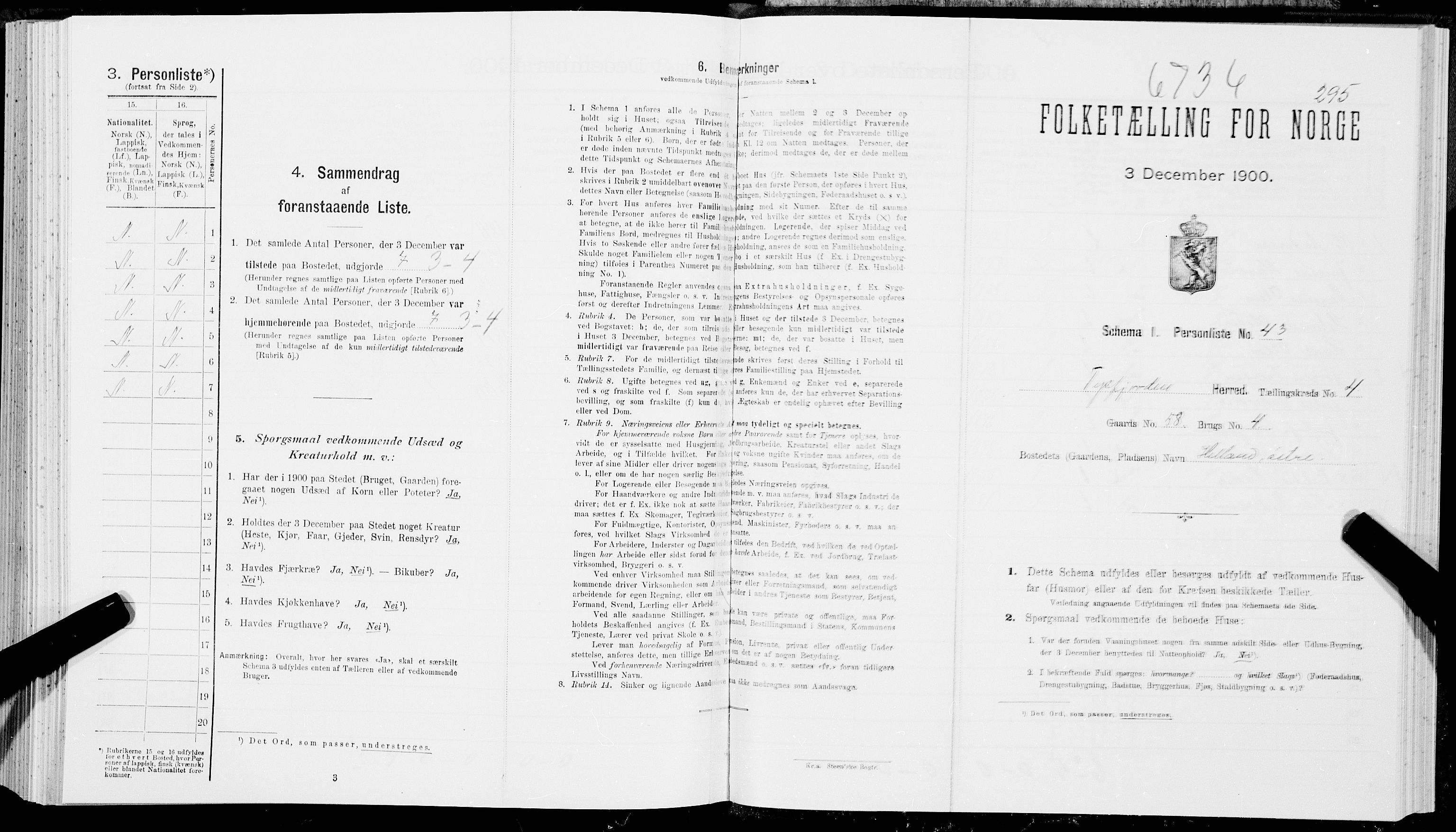SAT, Folketelling 1900 for 1850 Tysfjord herred, 1900, s. 591