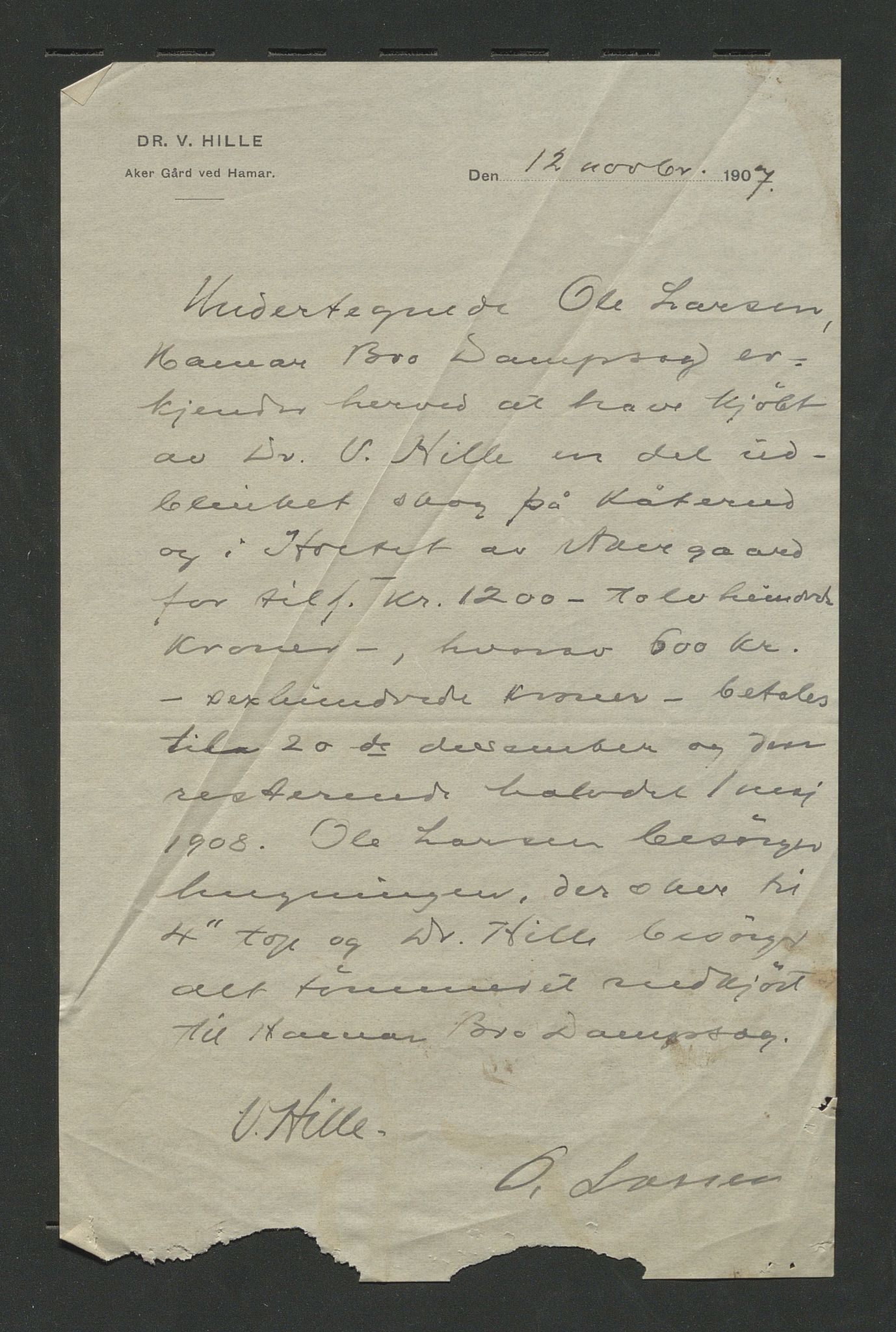 Åker i Vang, Hedmark, og familien Todderud, AV/SAH-ARK-010/E/Ec/L0001: Korrespondanse ordnet etter emne, 1772-1907, s. 57