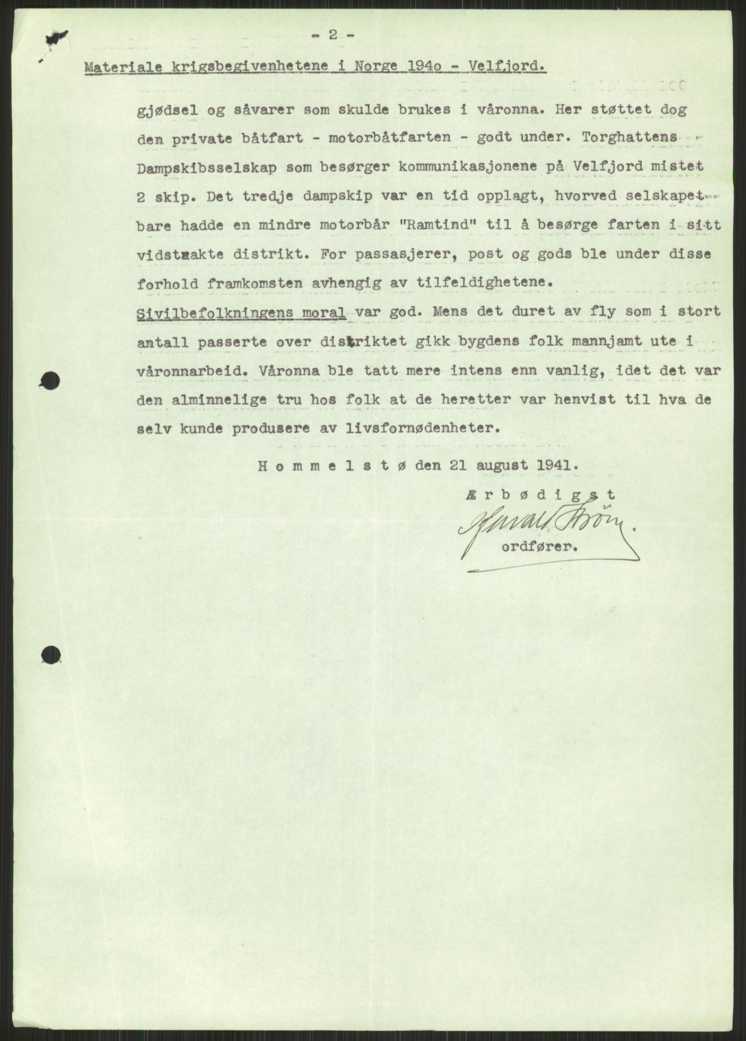 Forsvaret, Forsvarets krigshistoriske avdeling, RA/RAFA-2017/Y/Ya/L0017: II-C-11-31 - Fylkesmenn.  Rapporter om krigsbegivenhetene 1940., 1940, s. 358