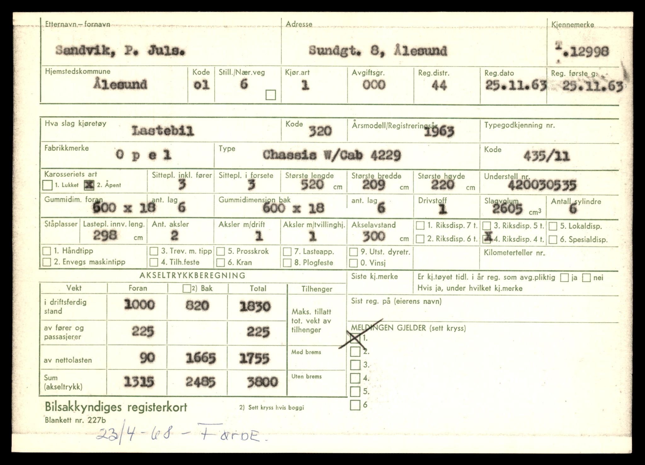 Møre og Romsdal vegkontor - Ålesund trafikkstasjon, AV/SAT-A-4099/F/Fe/L0036: Registreringskort for kjøretøy T 12831 - T 13030, 1927-1998, s. 2423