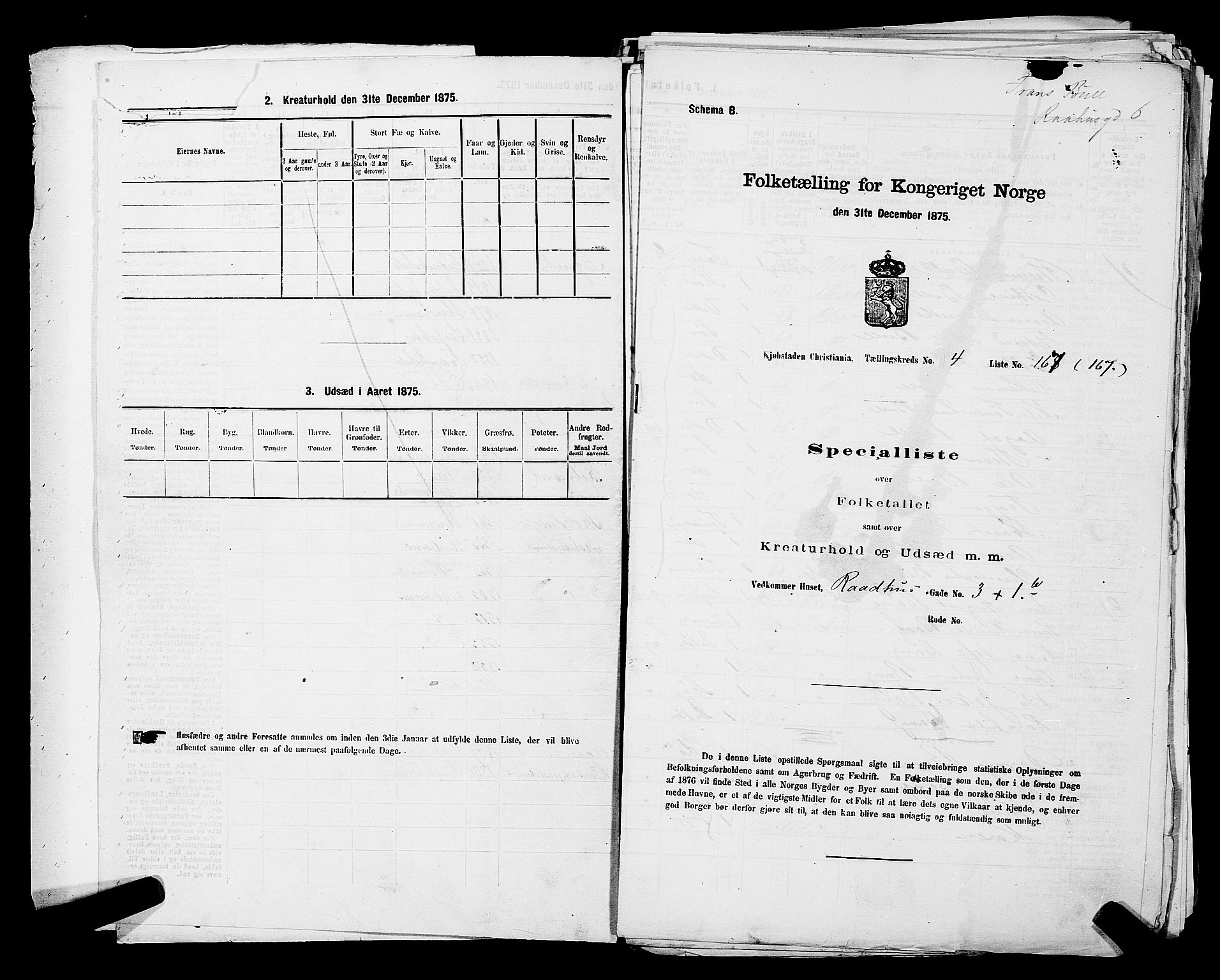 RA, Folketelling 1875 for 0301 Kristiania kjøpstad, 1875, s. 515