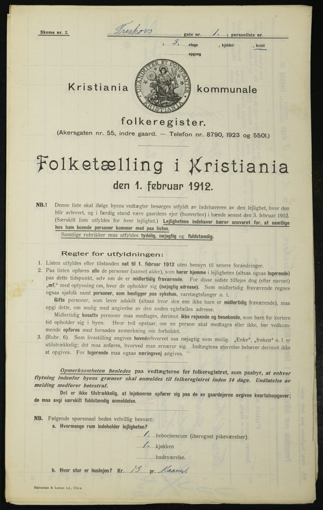 OBA, Kommunal folketelling 1.2.1912 for Kristiania, 1912, s. 115584