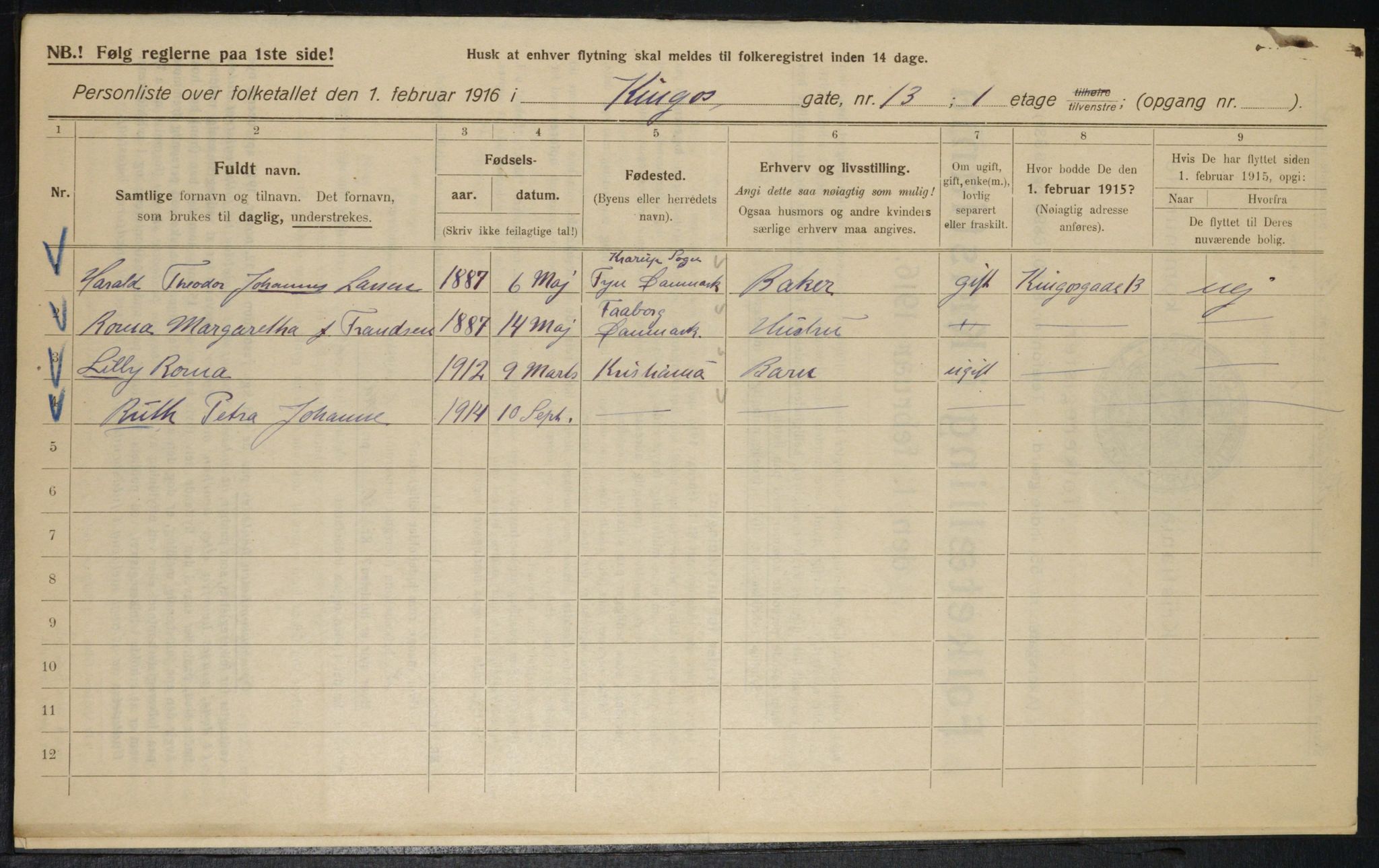 OBA, Kommunal folketelling 1.2.1916 for Kristiania, 1916, s. 50809