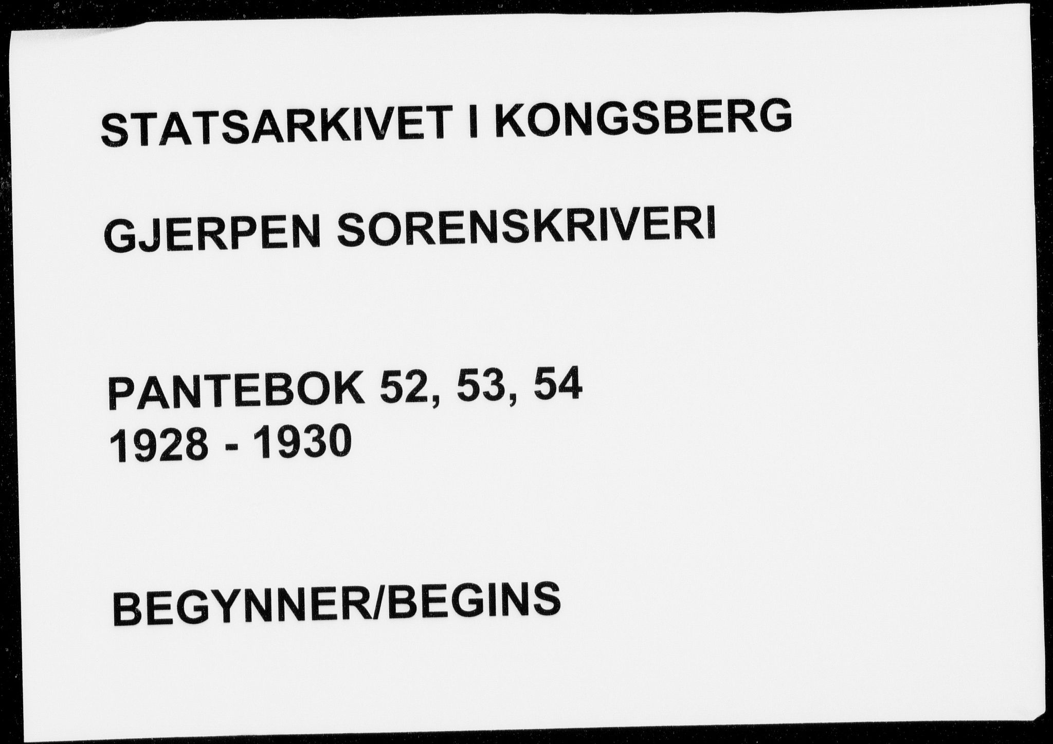 Gjerpen sorenskriveri, SAKO/A-216/G/Ga/Gaa/L0052: Pantebok nr. I 52-54, 1928-1930