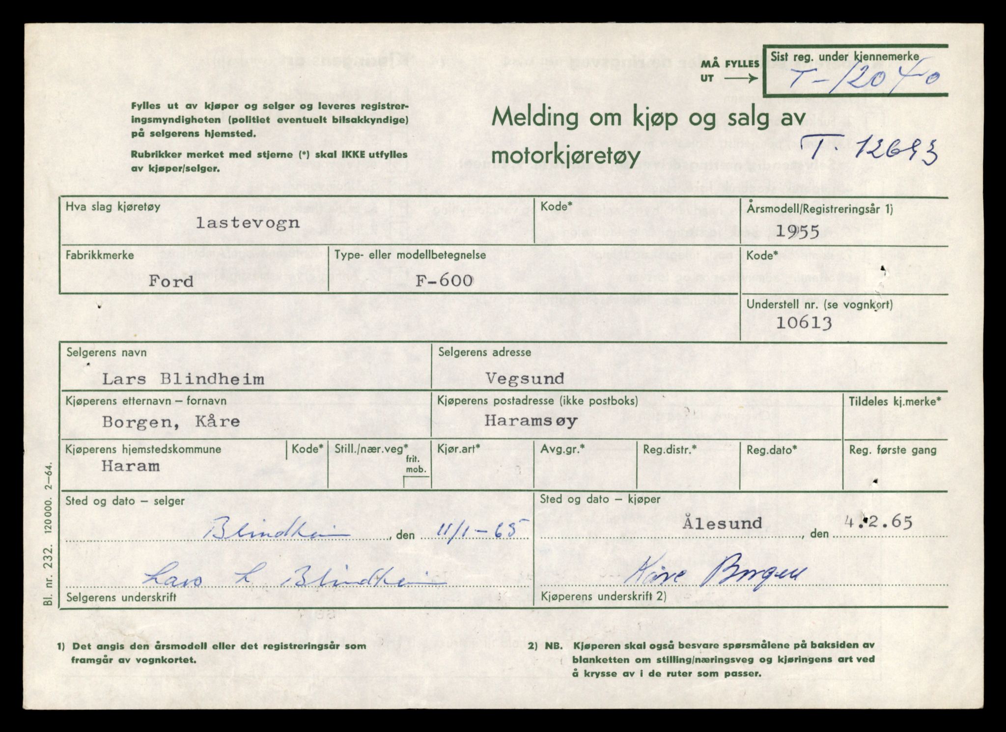 Møre og Romsdal vegkontor - Ålesund trafikkstasjon, AV/SAT-A-4099/F/Fe/L0035: Registreringskort for kjøretøy T 12653 - T 12829, 1927-1998, s. 803