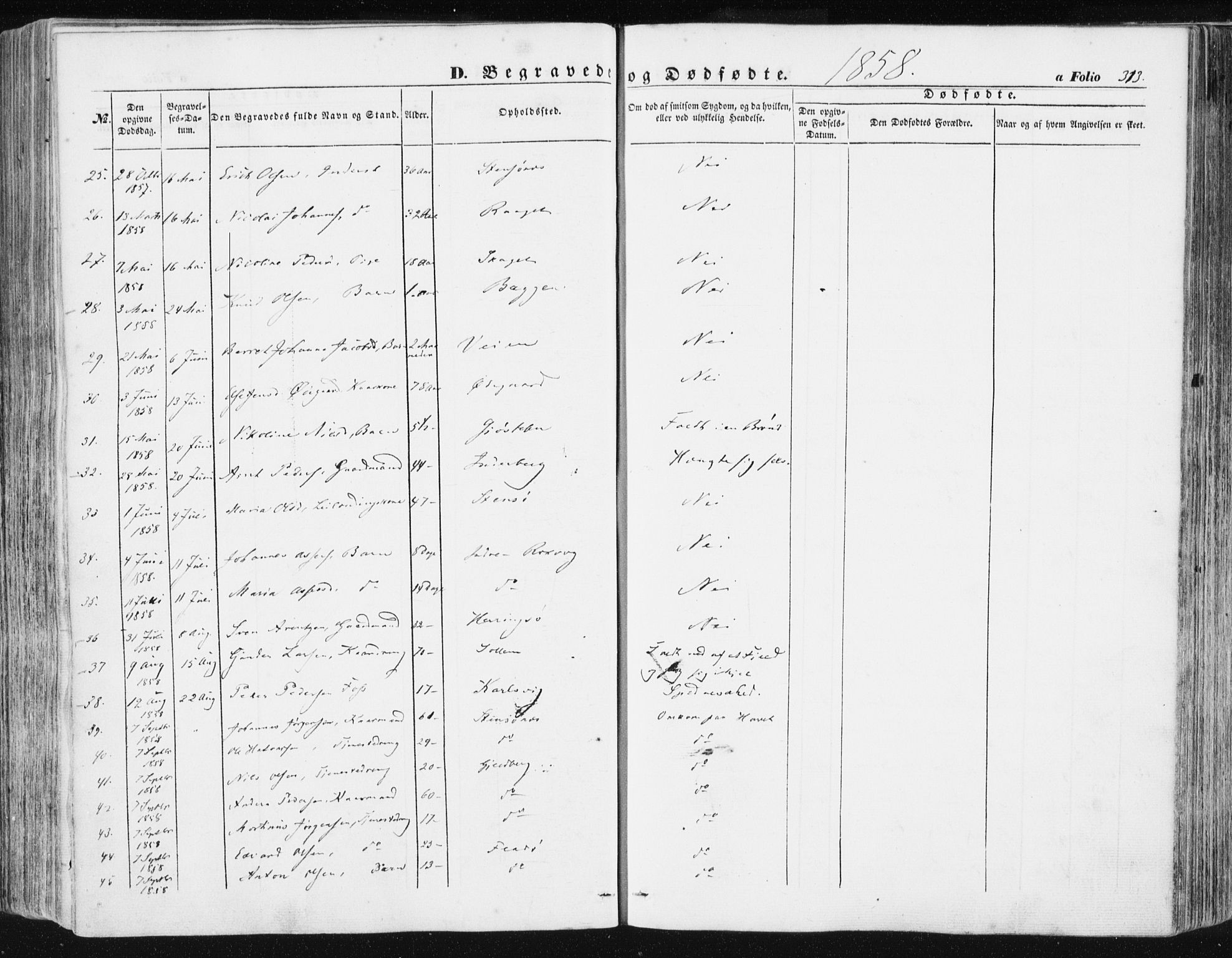 Ministerialprotokoller, klokkerbøker og fødselsregistre - Møre og Romsdal, AV/SAT-A-1454/581/L0937: Ministerialbok nr. 581A05, 1853-1872, s. 313