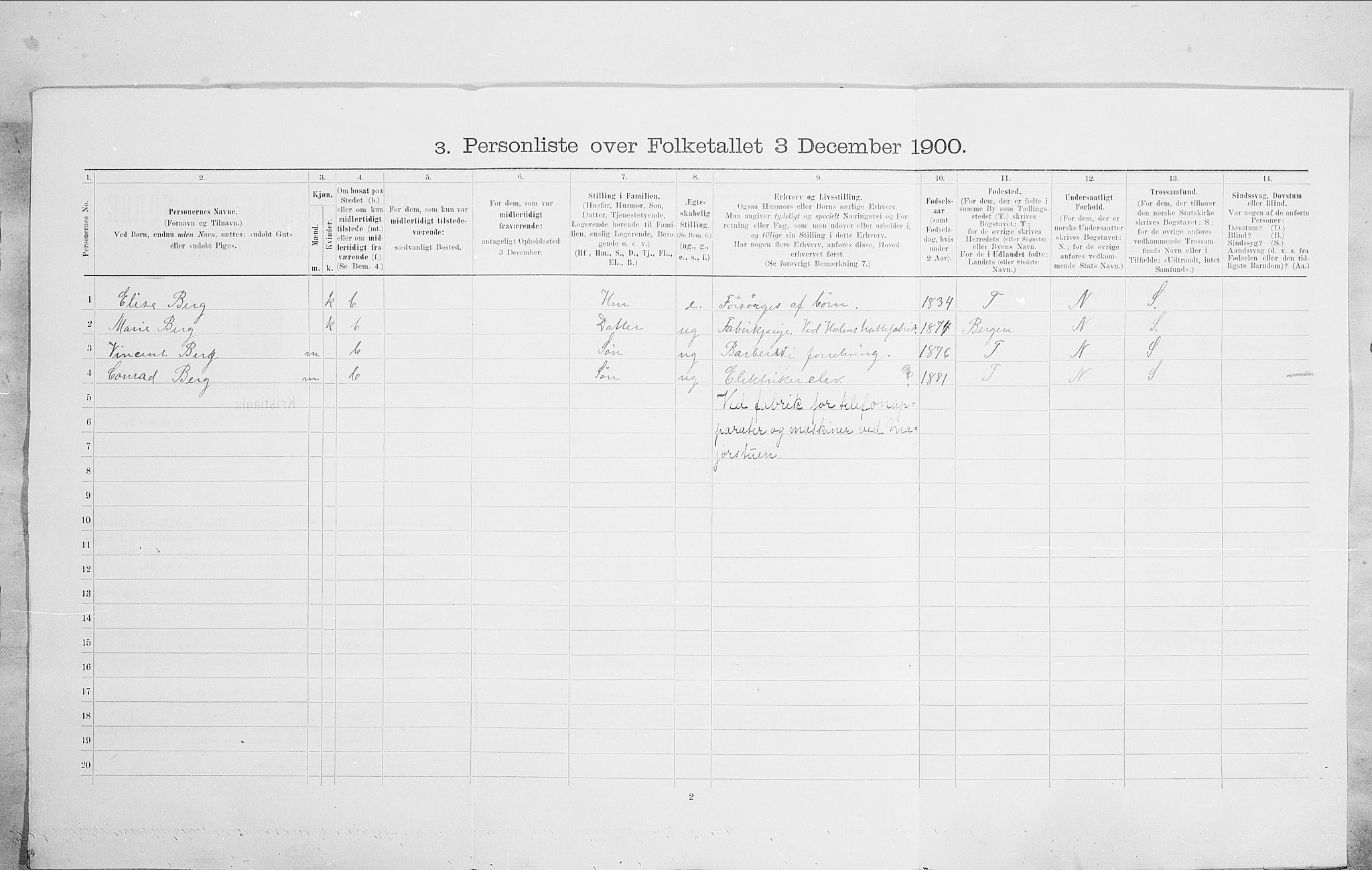 SAO, Folketelling 1900 for 0301 Kristiania kjøpstad, 1900, s. 90246