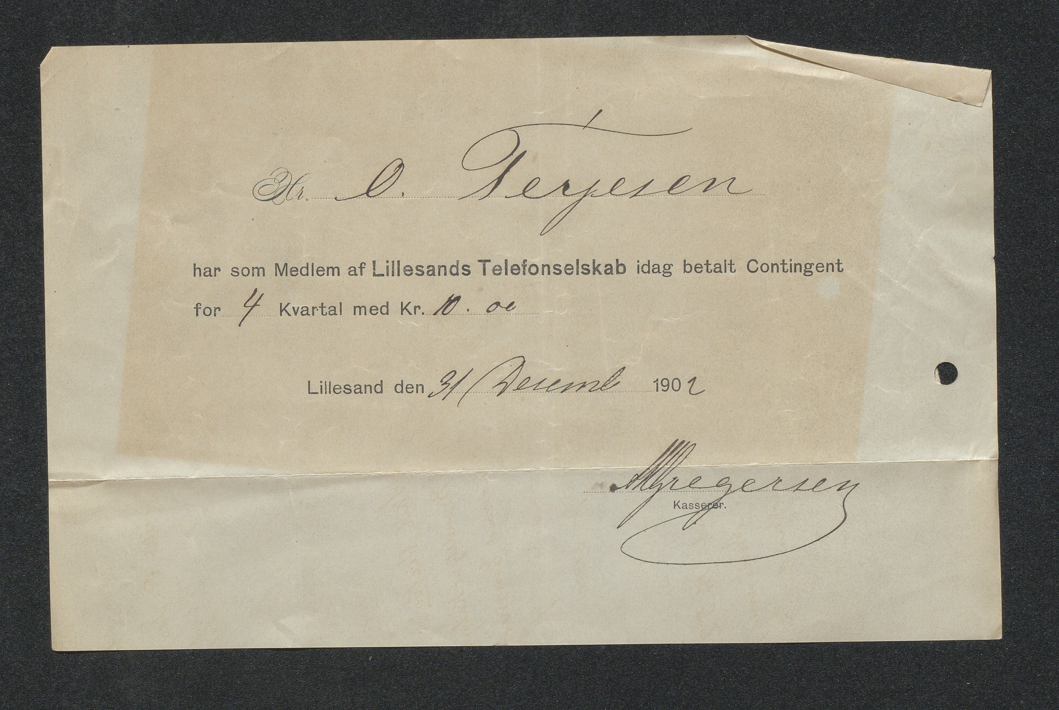 O. Terjesens rederi, AAKS/PA-2525/R/R02/L0002: Regnskapsbilag, 1899-1904