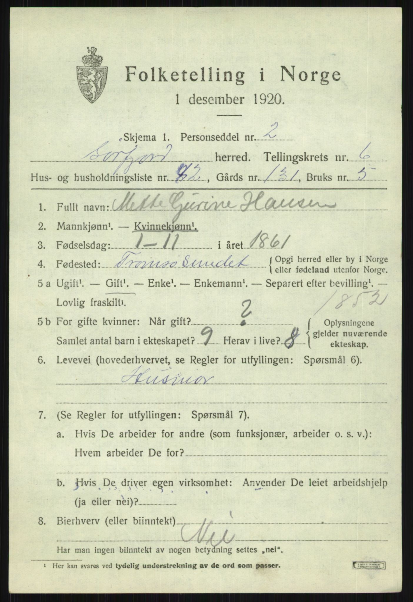 SATØ, Folketelling 1920 for 1937 Sørfjord herred, 1920, s. 2720