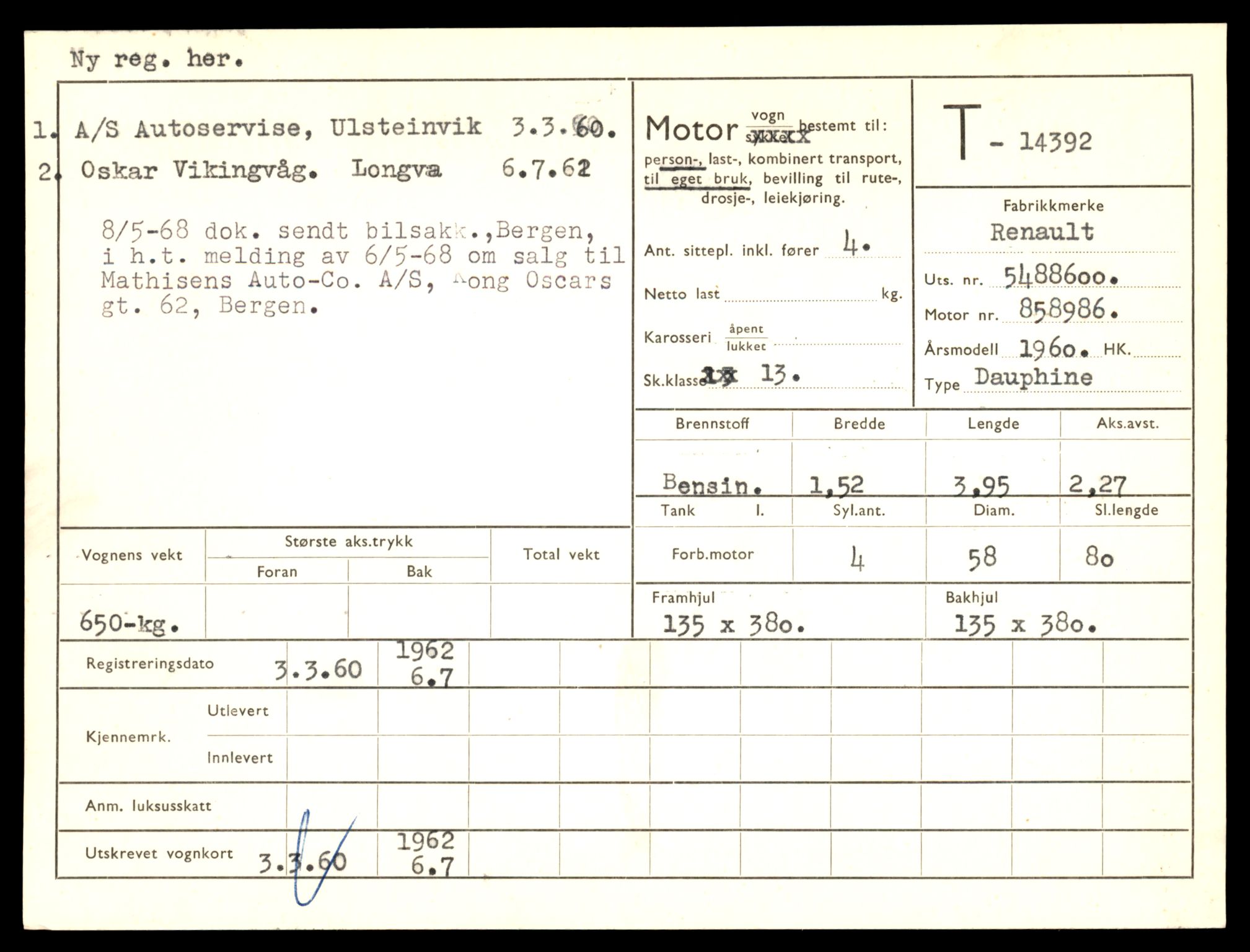 Møre og Romsdal vegkontor - Ålesund trafikkstasjon, AV/SAT-A-4099/F/Fe/L0045: Registreringskort for kjøretøy T 14320 - T 14444, 1927-1998, s. 1843