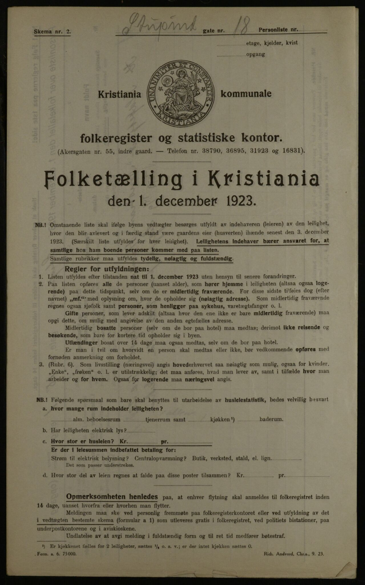 OBA, Kommunal folketelling 1.12.1923 for Kristiania, 1923, s. 115763